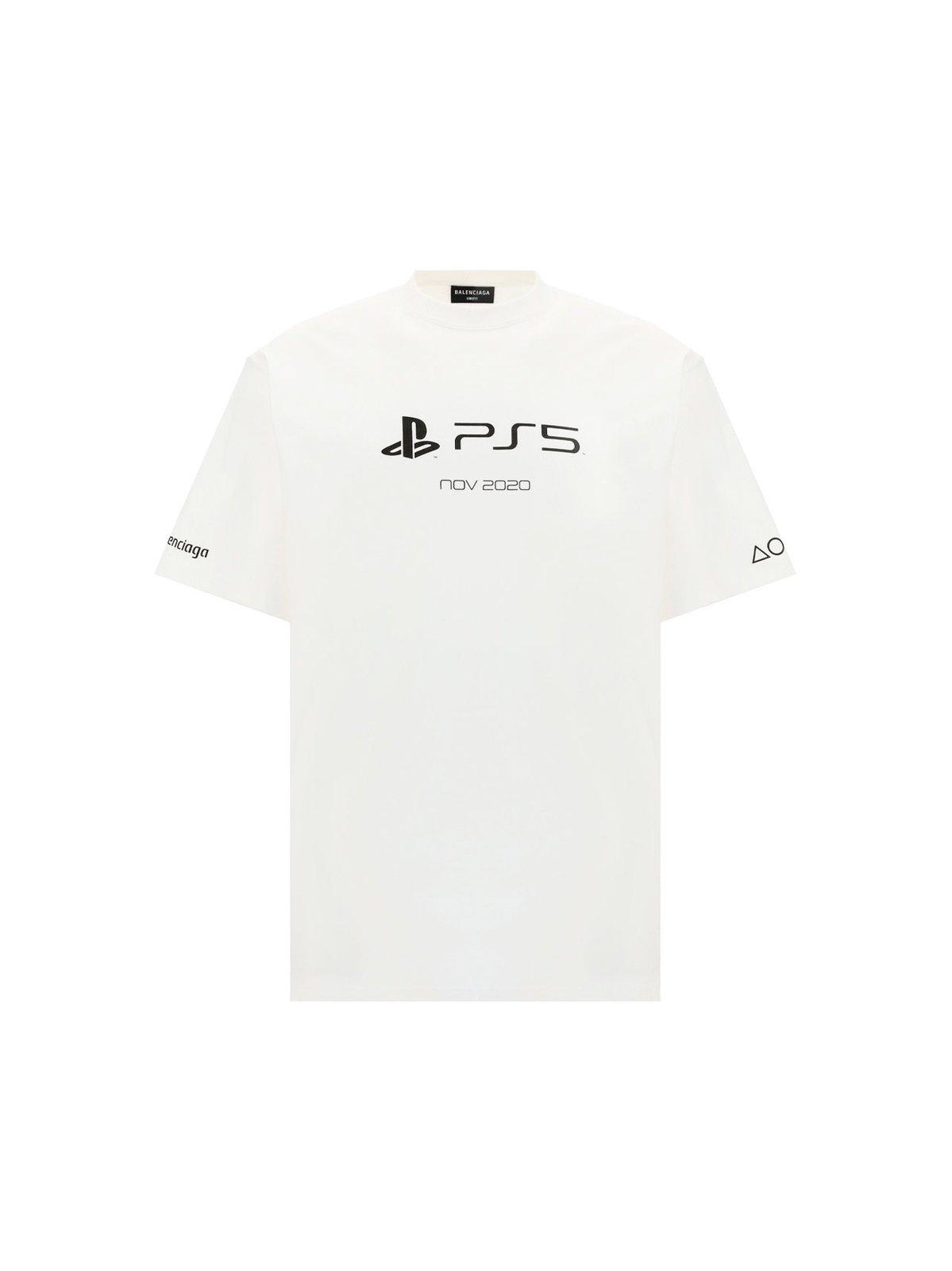 Shop Balenciaga X Sony Playstation 5 Boxy T-shirt In White