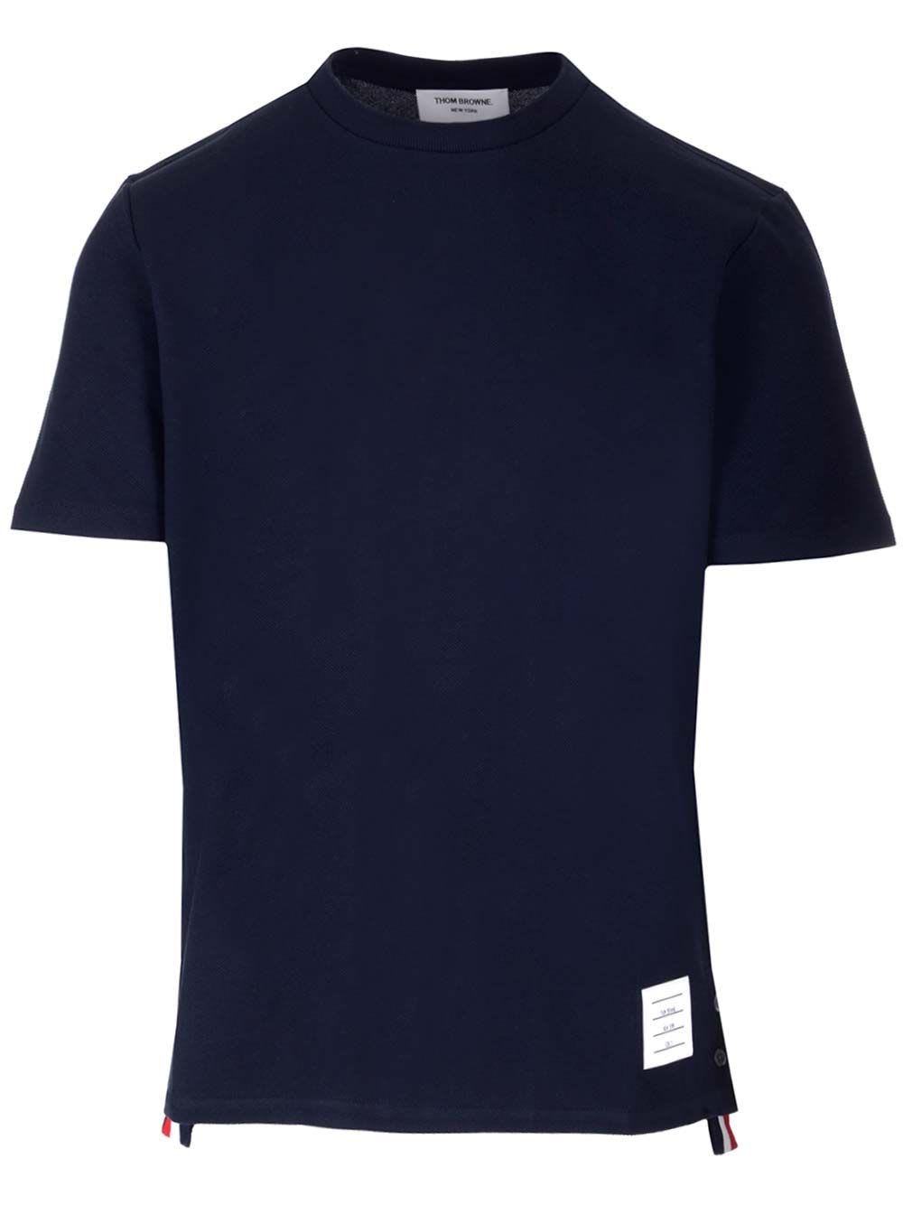 Shop Thom Browne Piqué T-shirt In Black