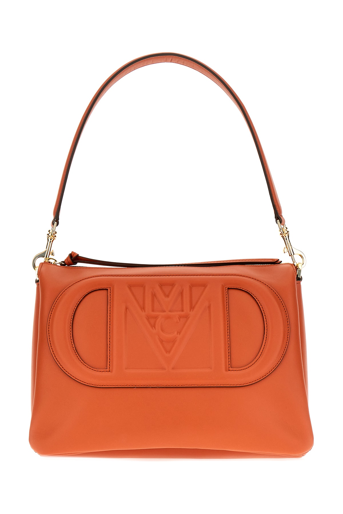 Shop Mcm Caramel Leather Medium Travia Shoulder Bag In C8