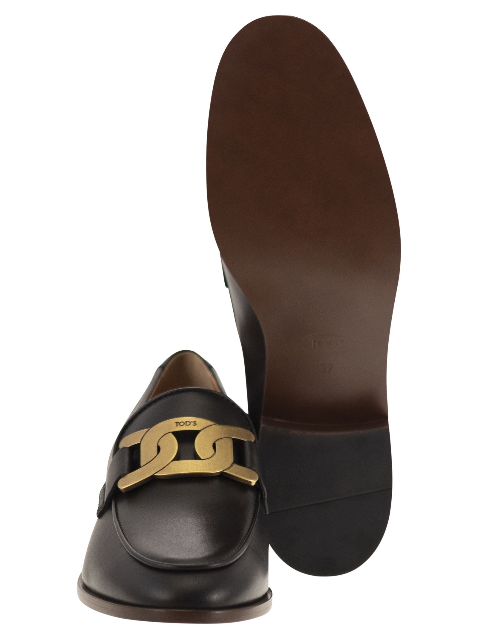 Shop Tod's Leather Loafer In Black