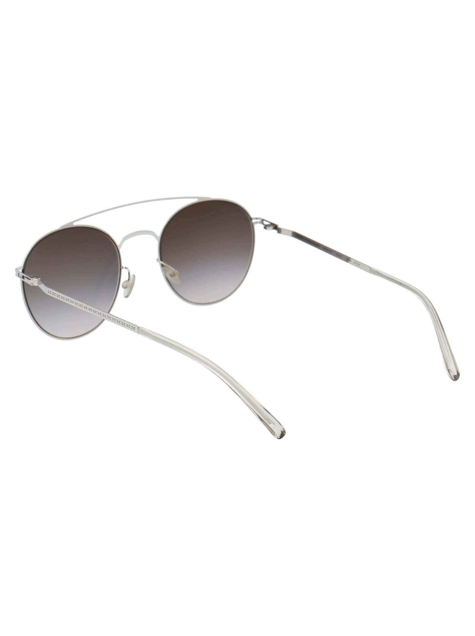 Shop Mykita Mmcraft007 Sunglasses In 051 Shinysilver | Grey Gradient