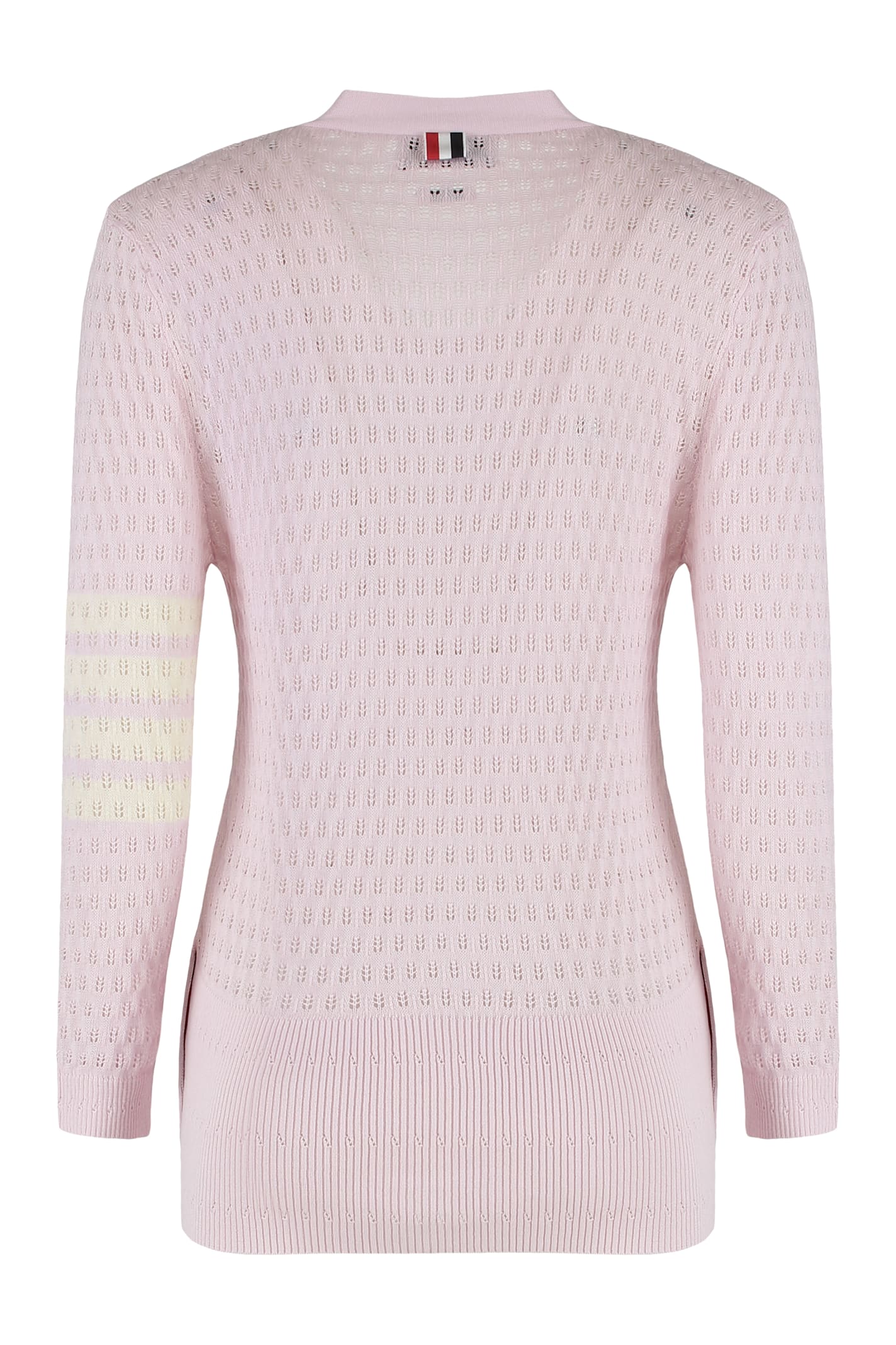 Thom Browne Openwork-knit Cardigan In Purple
