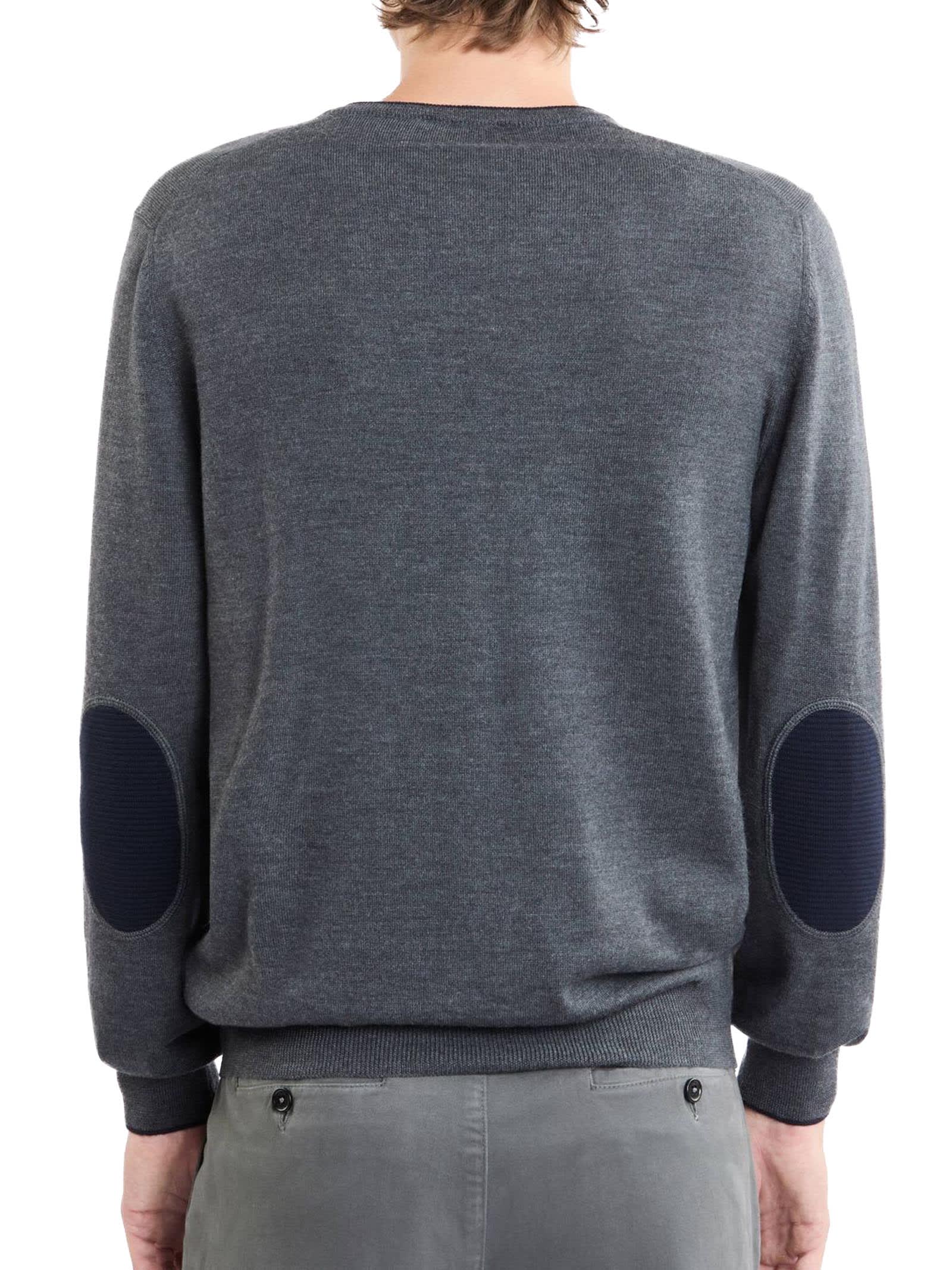 Fay Jumper In Grey Shaved Wool Knit In Grey
