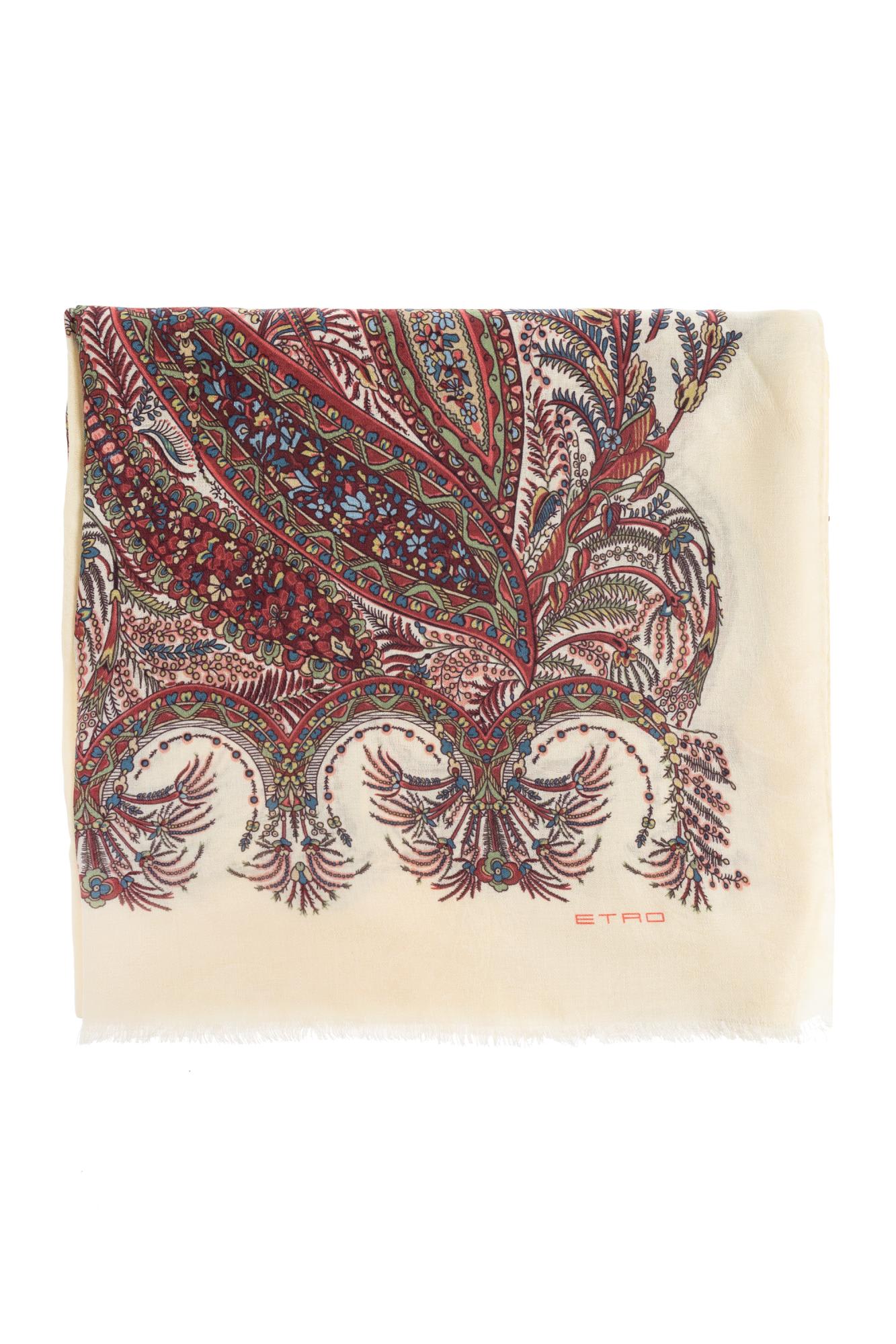 Etro Scarf With A Colorful Pattern In White