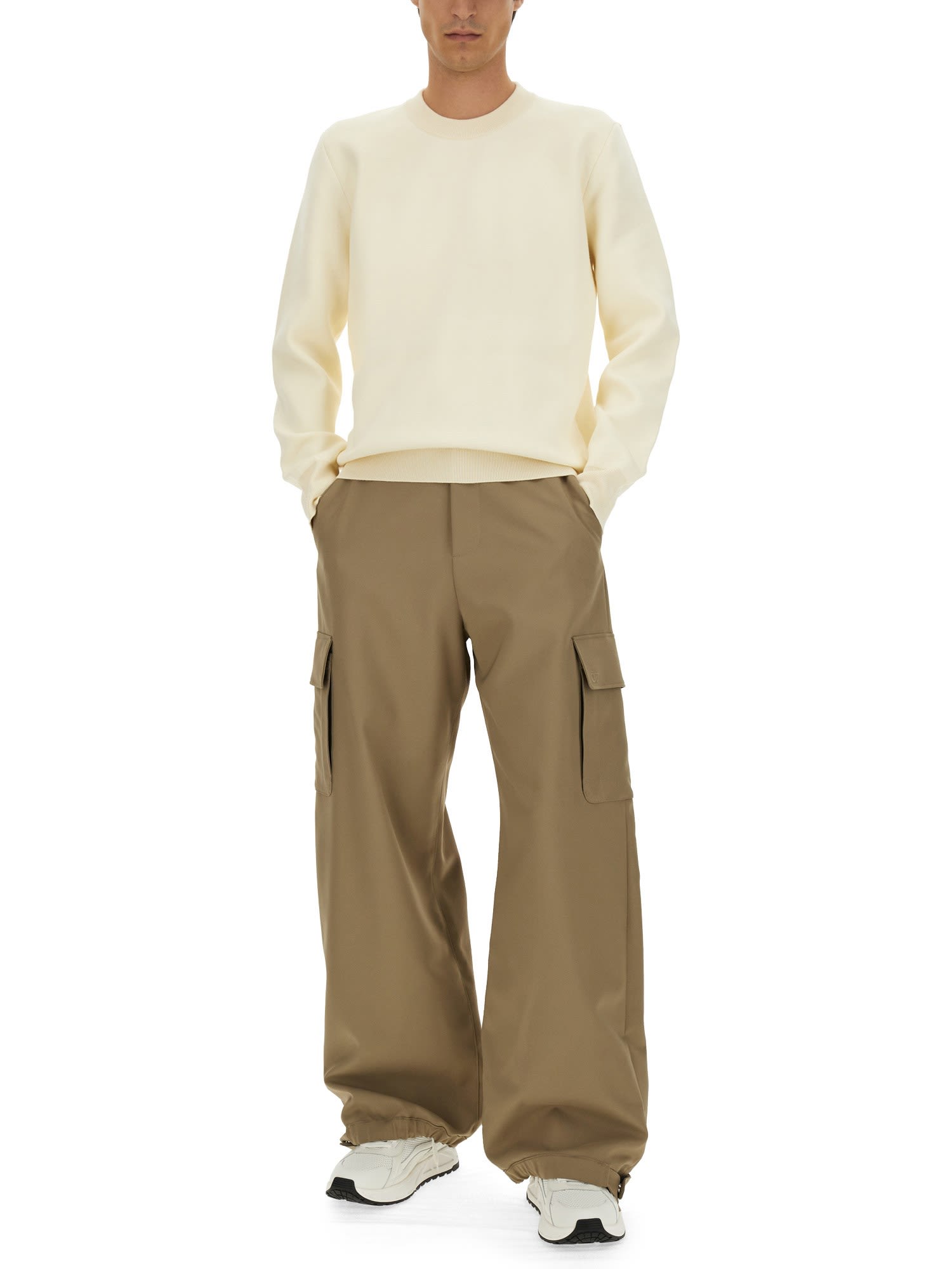 Off-white Sweatshirt With Logo In Bianco