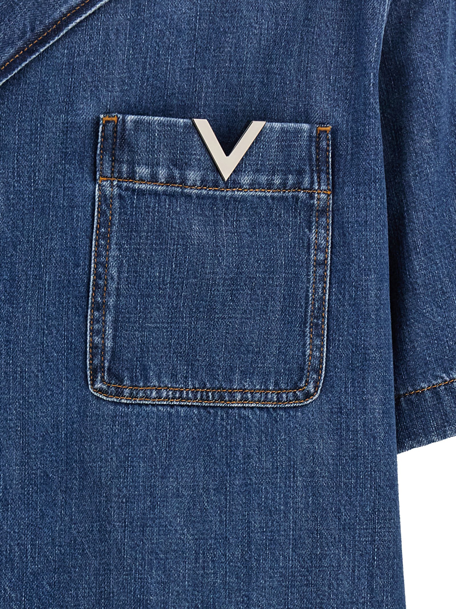 Shop Valentino V Detail Shirt In Blue