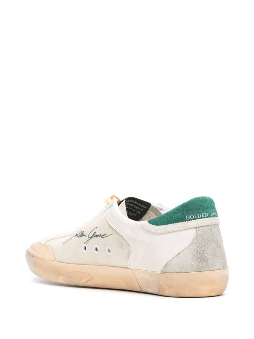 Shop Golden Goose Super Star Sneakers In White Green Ice