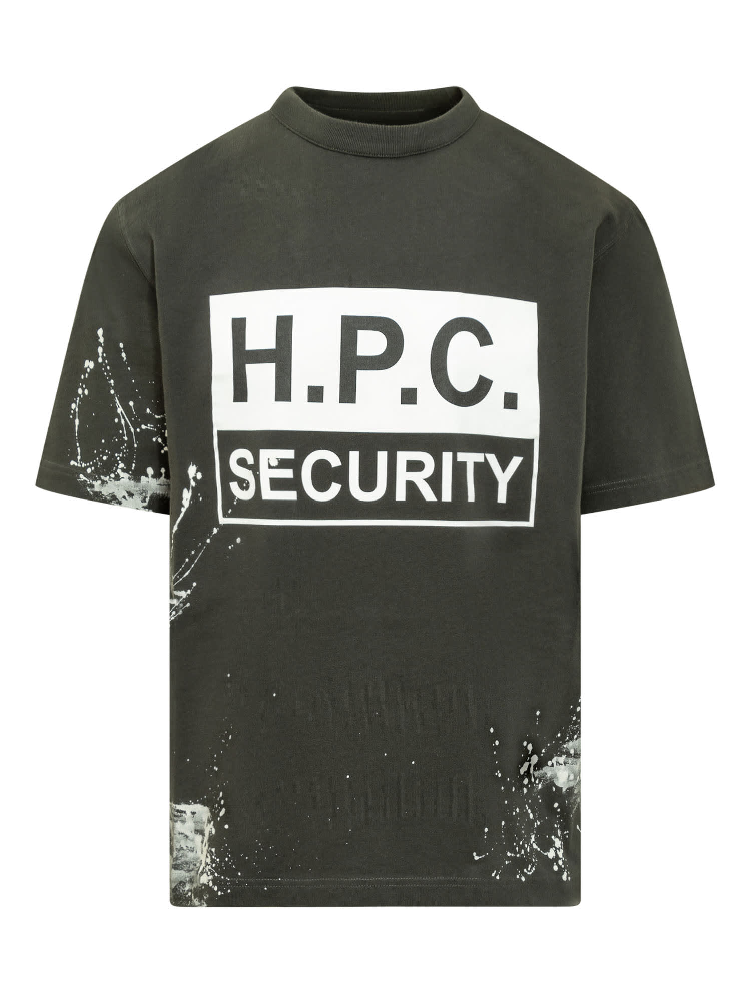 Heron Preston Mens Black H.p.c. Security Slogan-print Cotton-jersey T-shirt In Black White