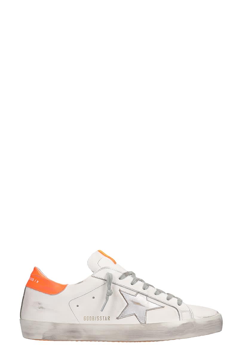 GOLDEN GOOSE SUPERSTAR SNEAKERS IN WHITE LEATHER,11205884