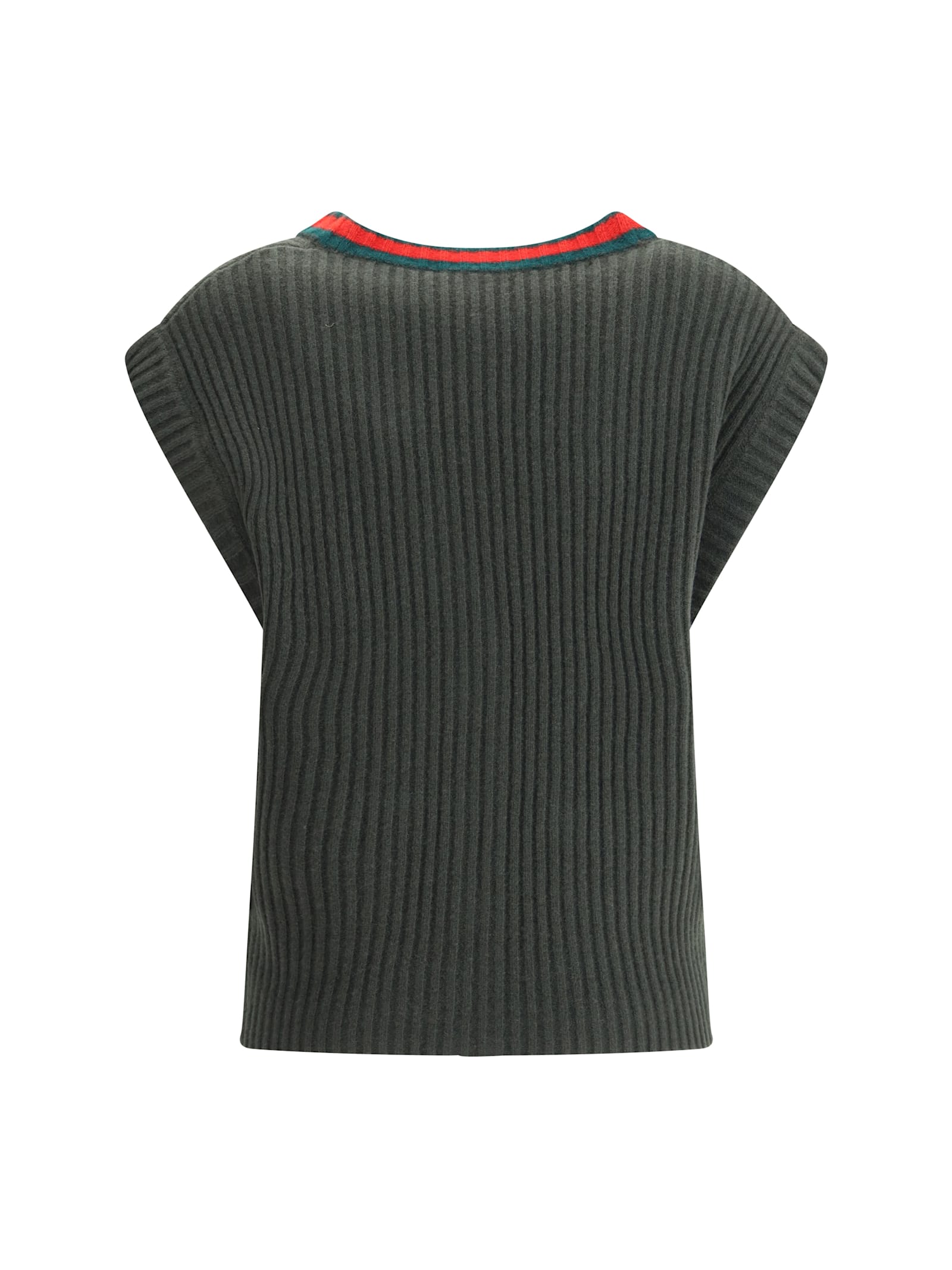 Gucci Wool Cardigan Vest In Green