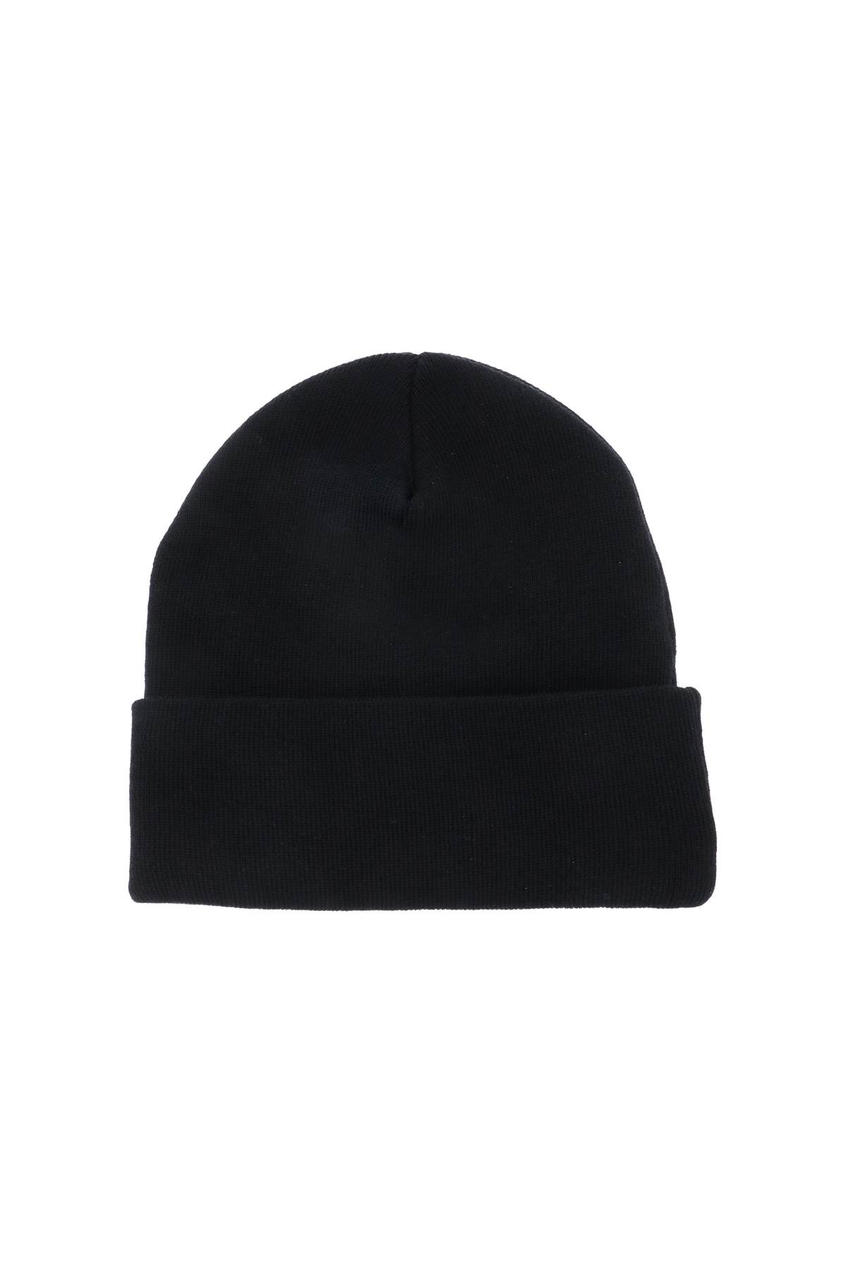 Shop Palm Angels Embroidered Logo Beanie Hat In Black White (black)