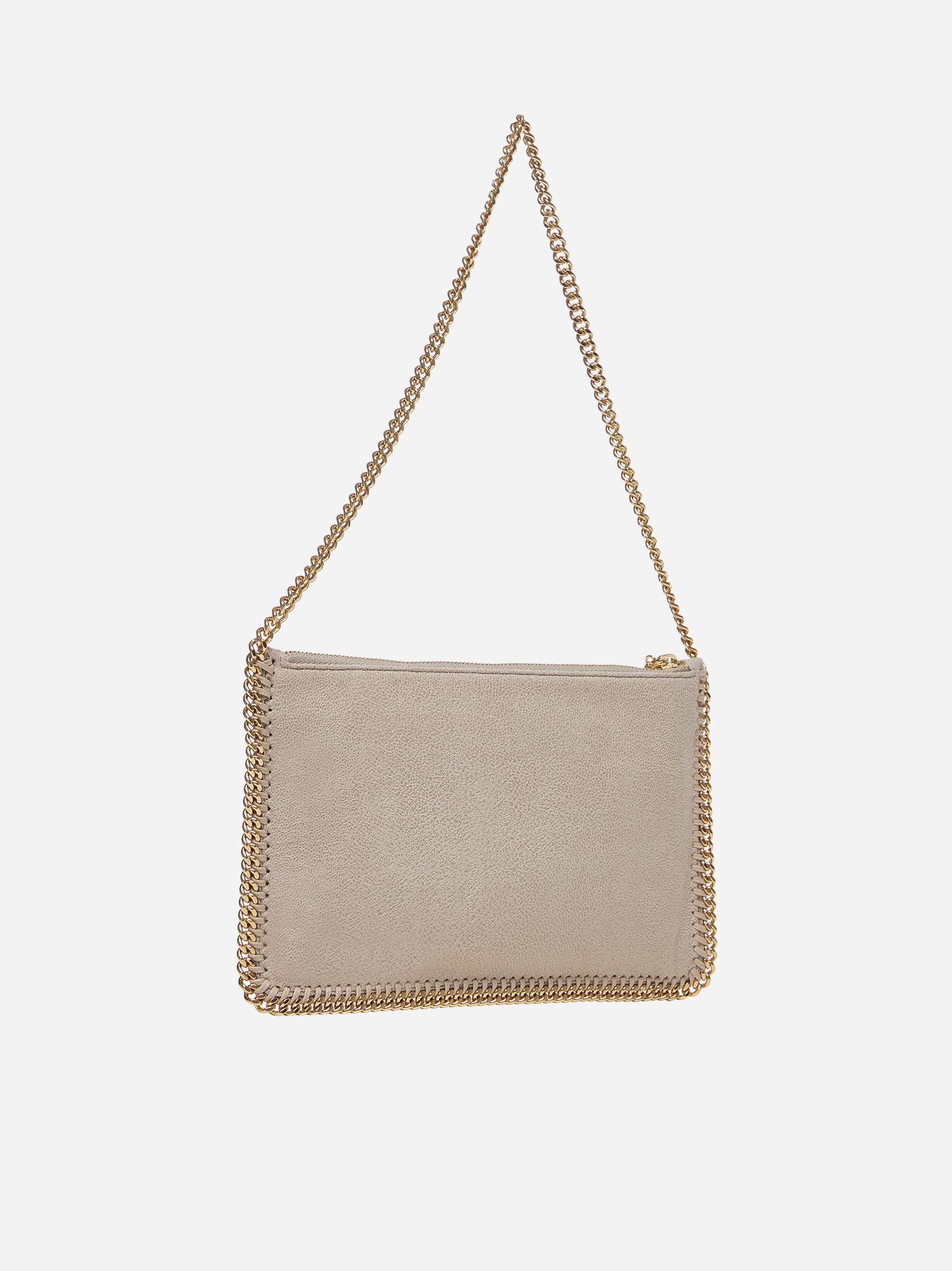 Stella Mccartney Falabella Shaggy Deer Pouch Bag In Butter Cream