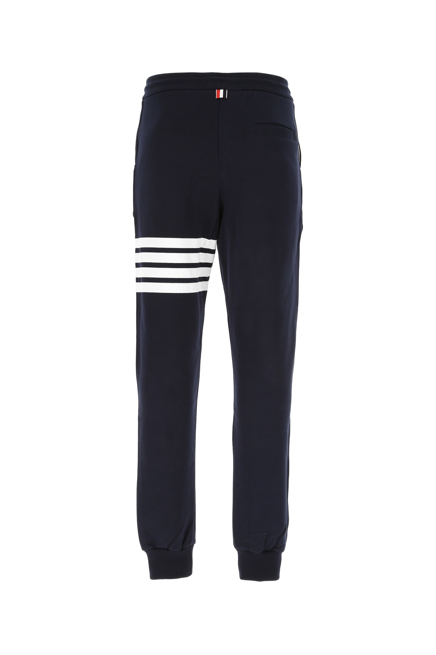 Shop Thom Browne Navy Blue Cotton Joggers In 461