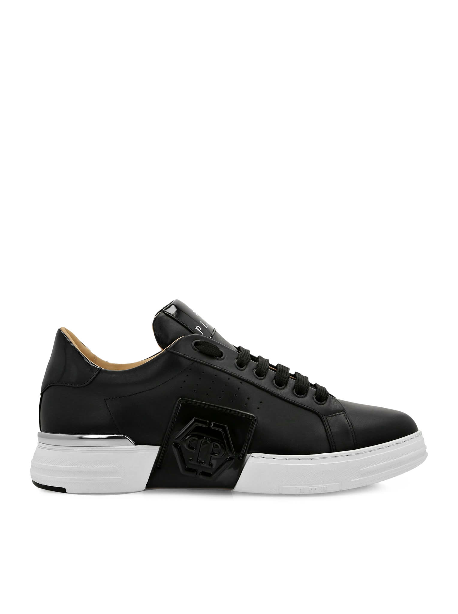 Shop Philipp Plein Lo Top Sneakers In Black