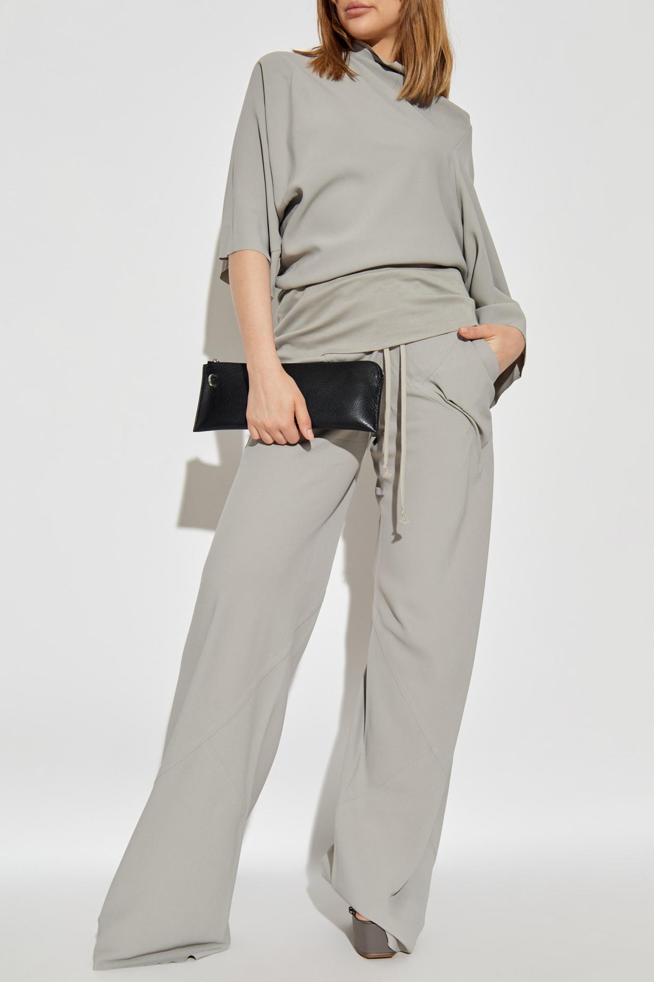 Rick Owens Top With A Decorative Neckline In Gray