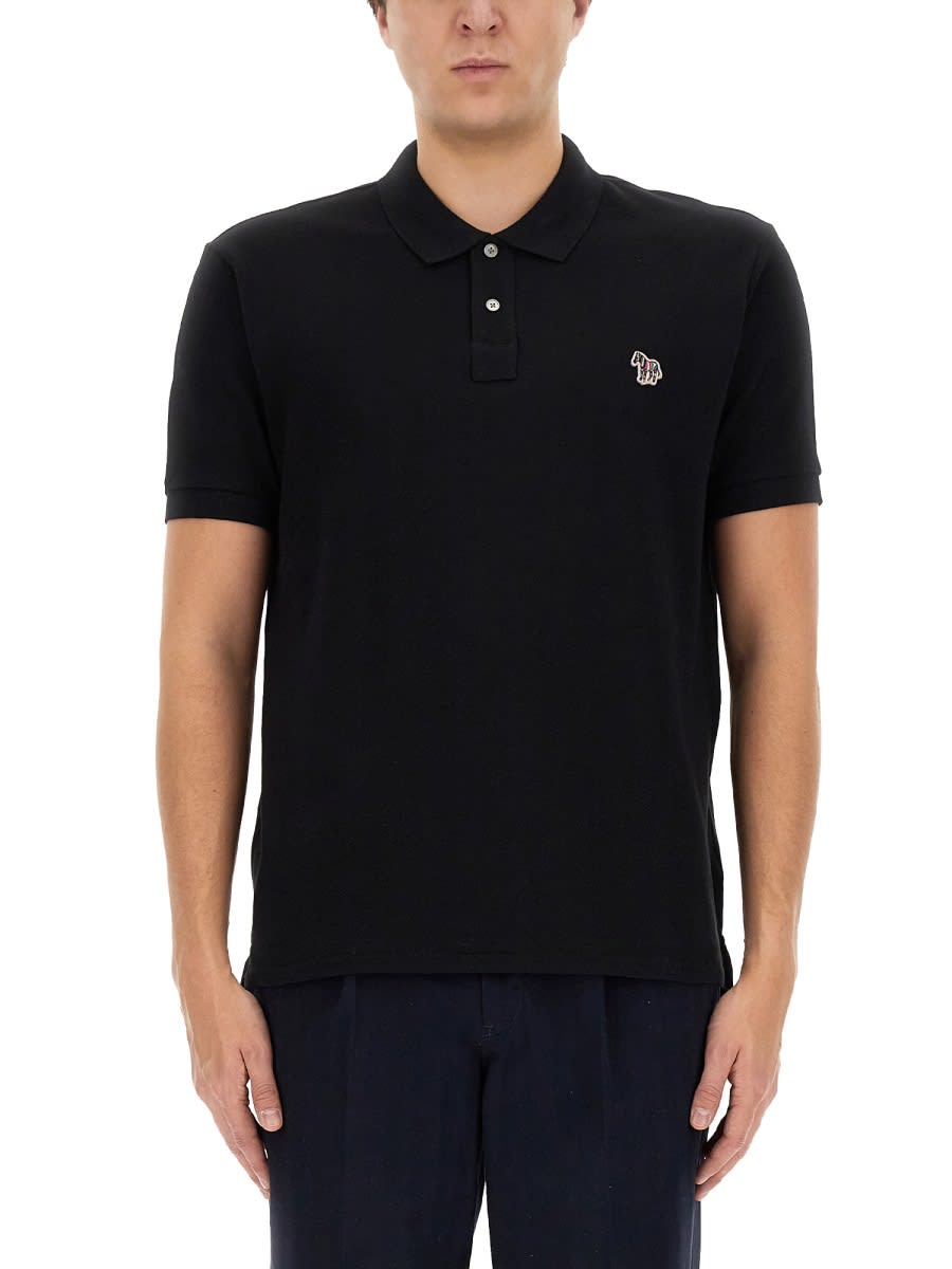 Shop Ps By Paul Smith Polo With Logo Patch In Black
