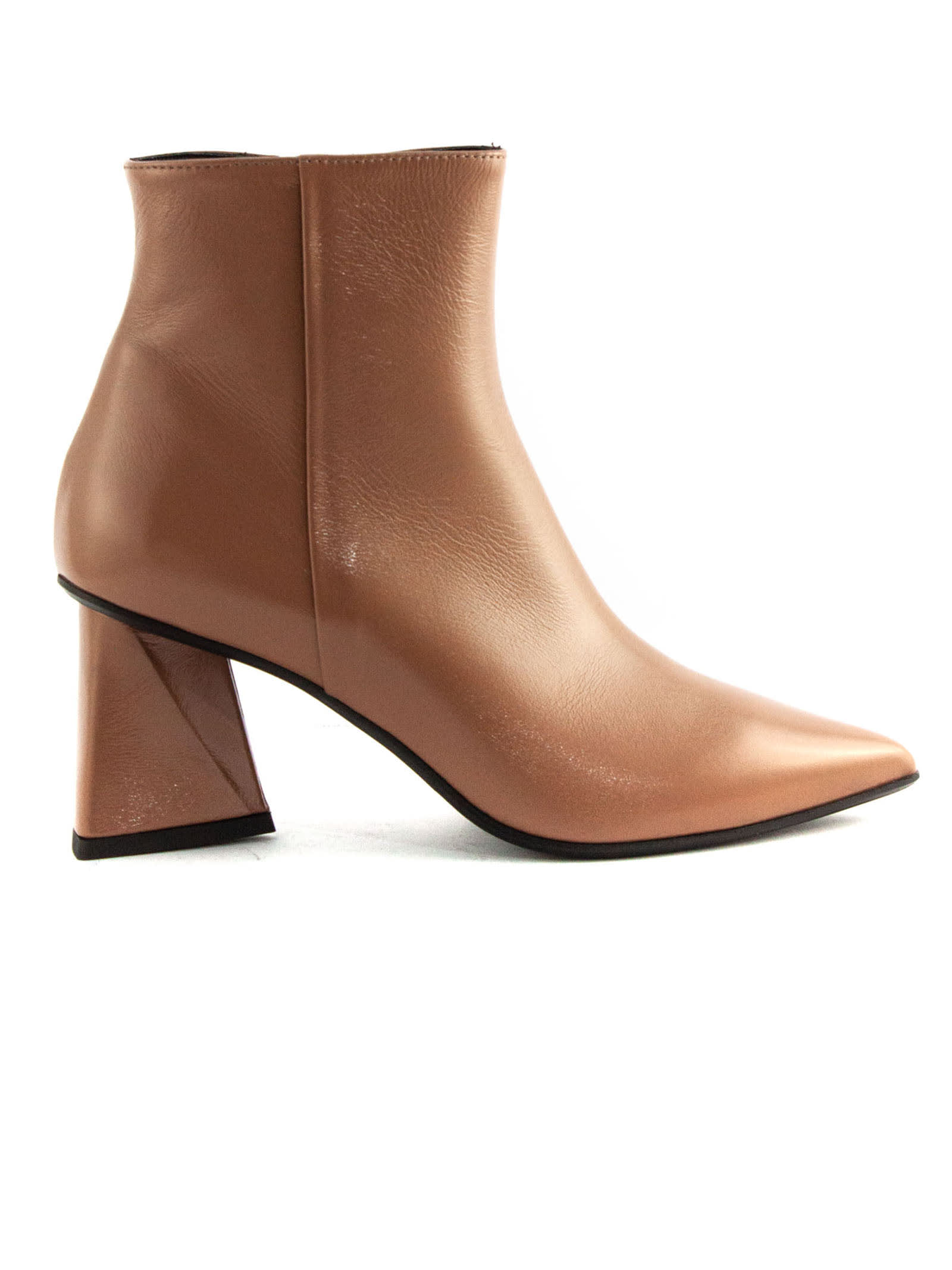 Strategia Brown Leather Ankle Boots
