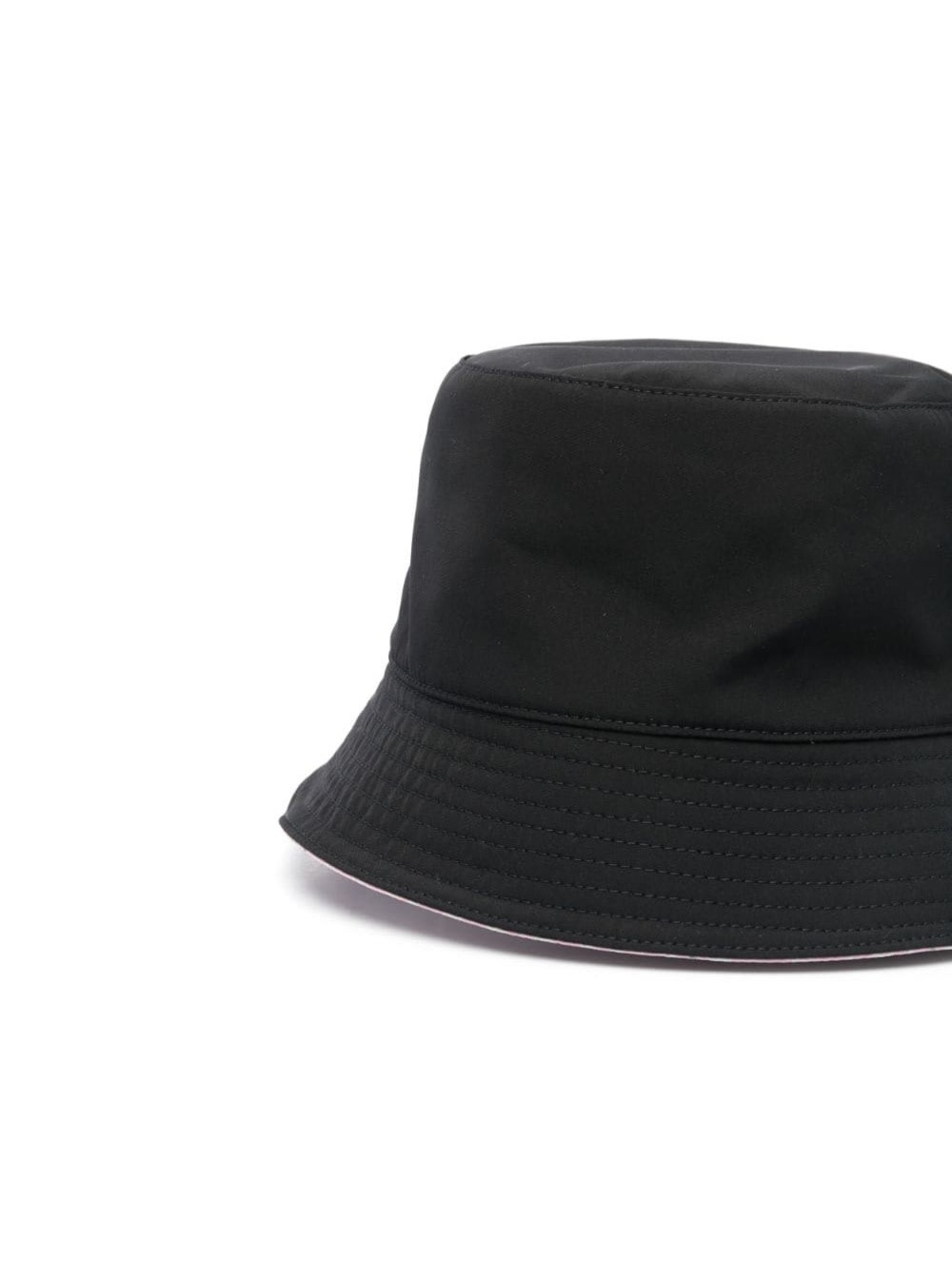 Shop Alexander Mcqueen Black And White Reversible Bucket Hat With Logo Embroidery In Polyamide Man