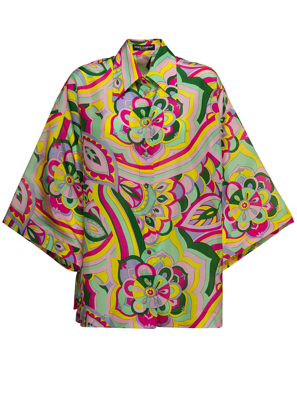 Dolce & Gabbana Hobotai 1960s Printed Multicolor Silk Shirt