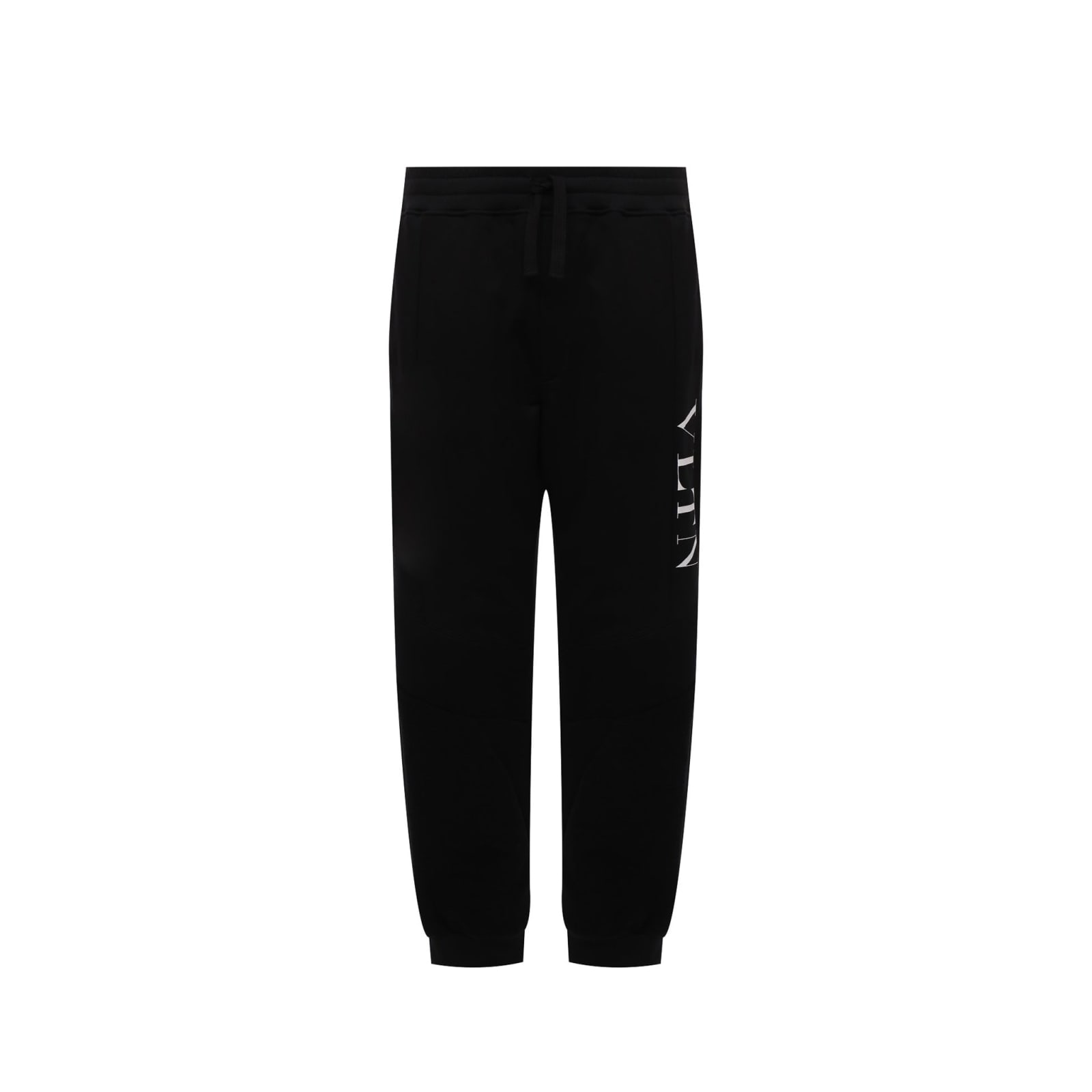 Shop Valentino Cotton Logo Pants In Black