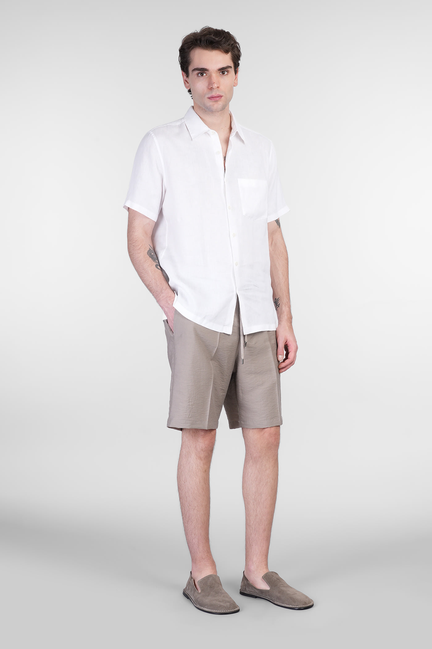 Theory Shirt In White Linen