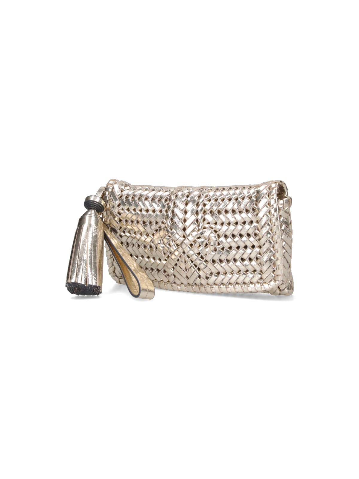 Anya Hindmarch Neeson Leather Clutch Bag In Gold