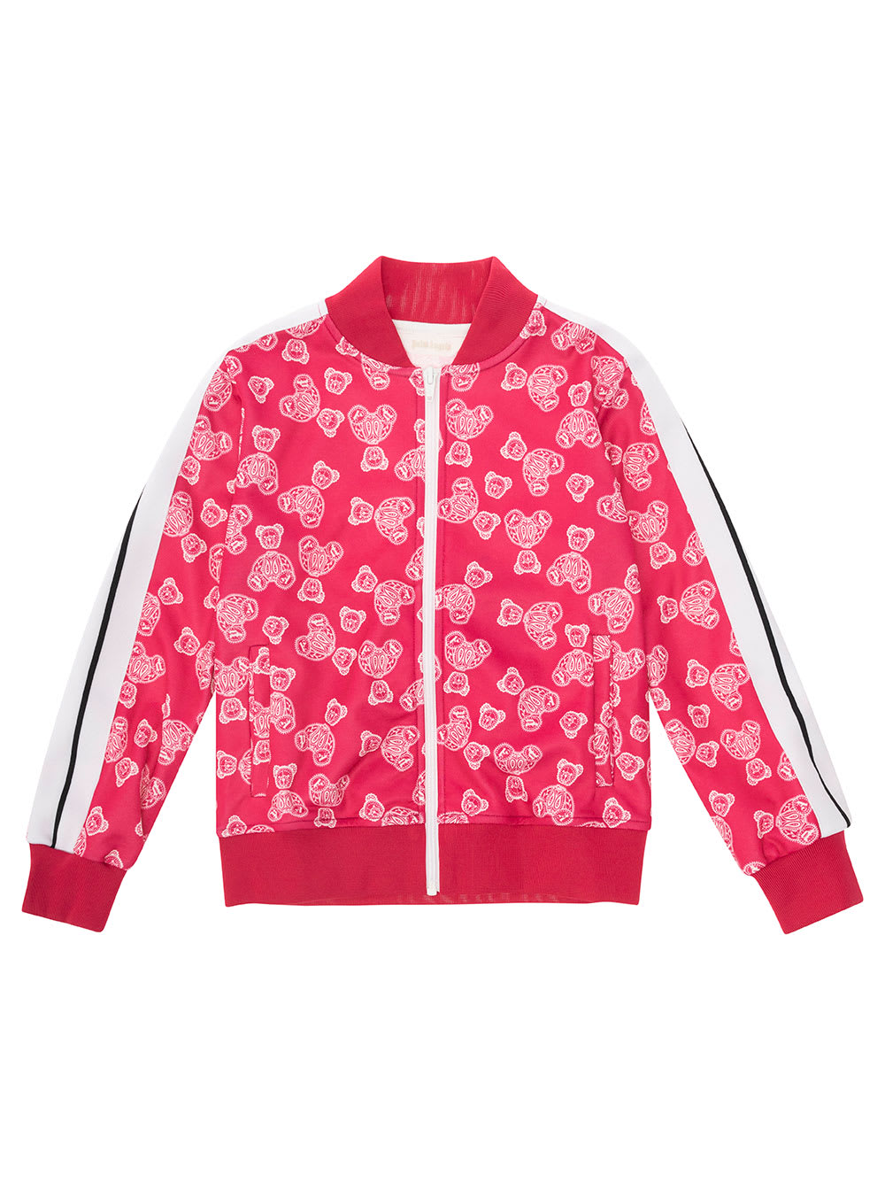 Palm Angels Kids' Aop Bears Paisley Track Jkt In Fuxia