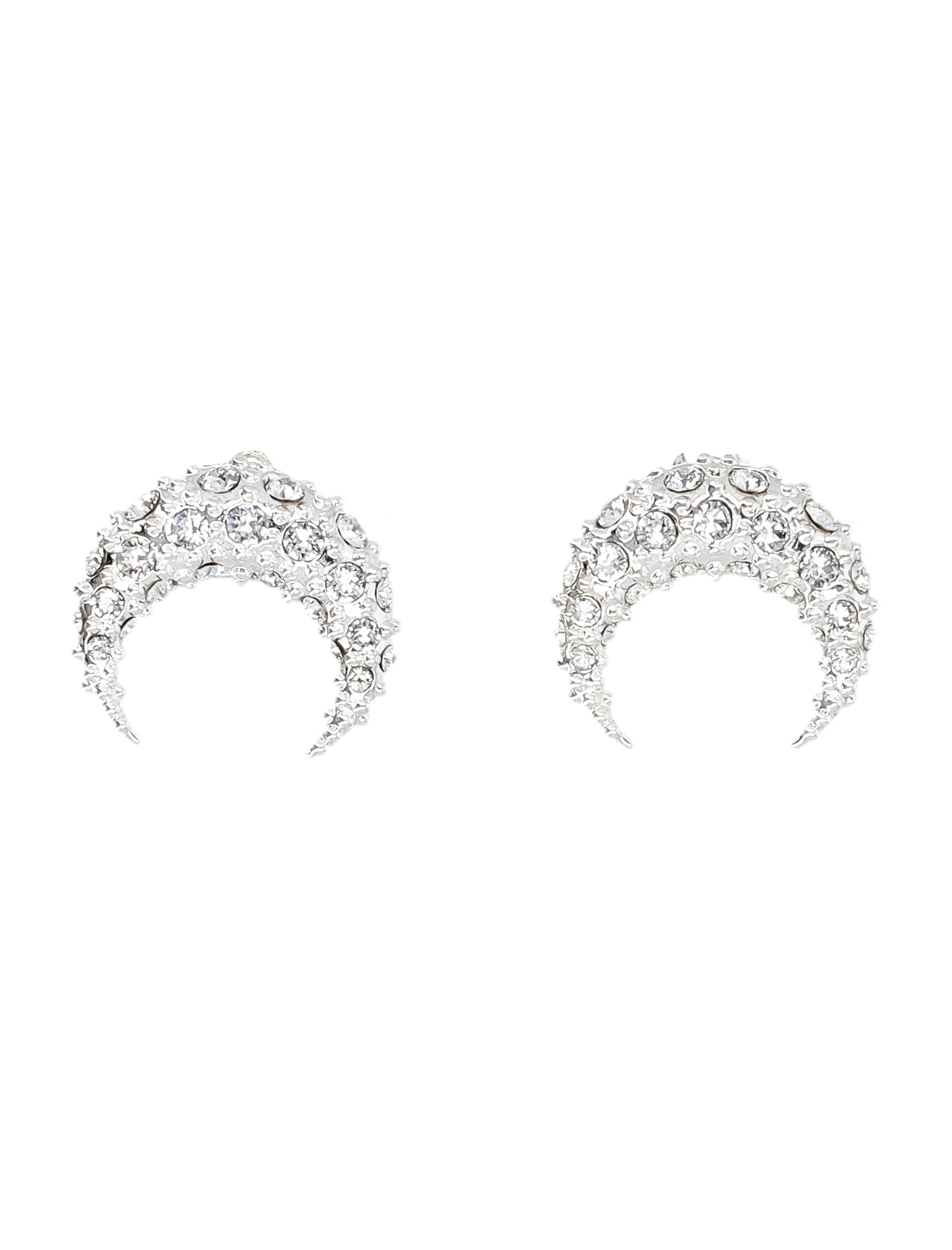 Marine Serre Moon Strass Earring Small In Silver