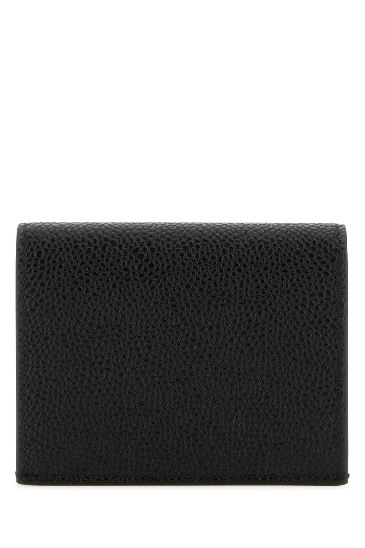 Thom Browne Black Leather Card Holder In 001