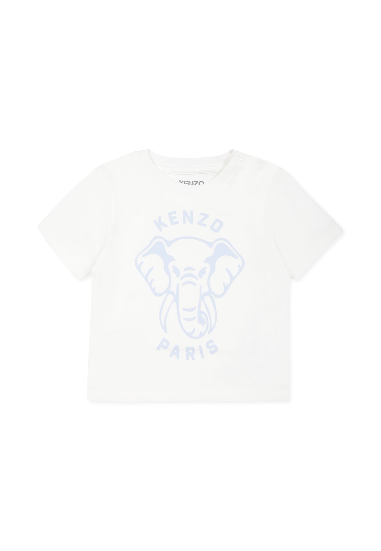 Kenzo Light Blue Suit For Baby Boy With Elephant And Logo In Light Blue