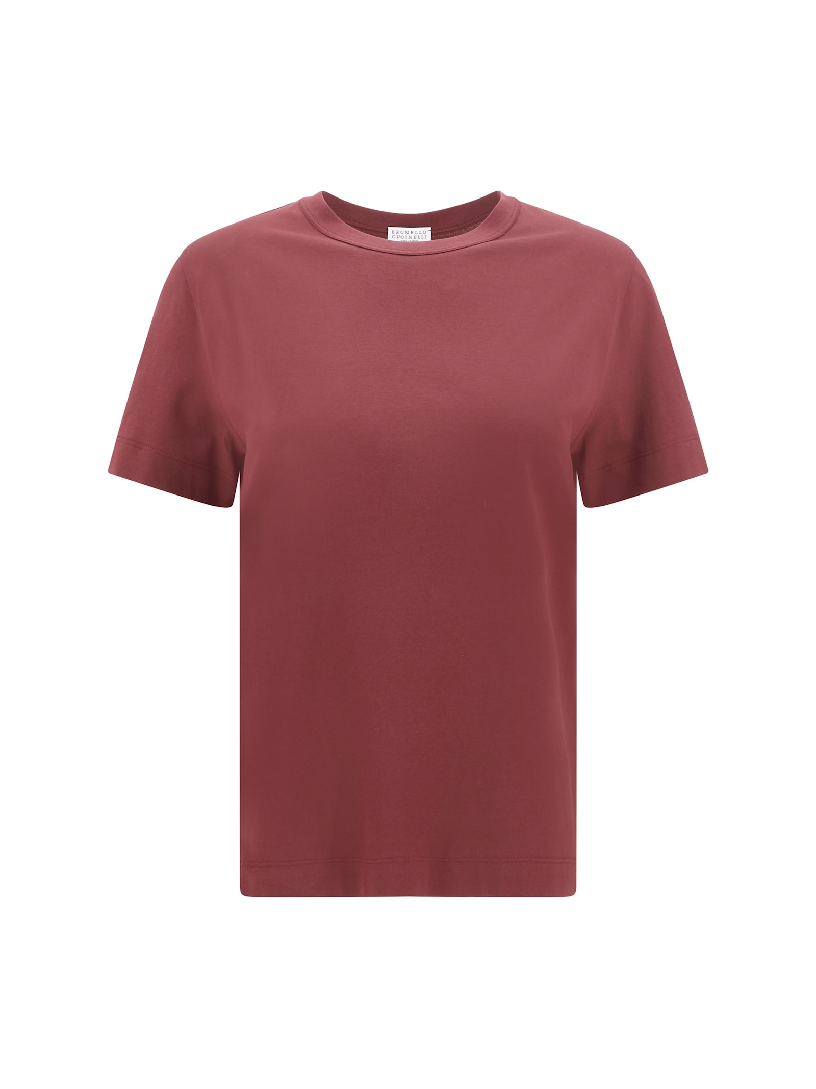 Brunello Cucinelli Cotton Jersey T-shirt In Burgundy