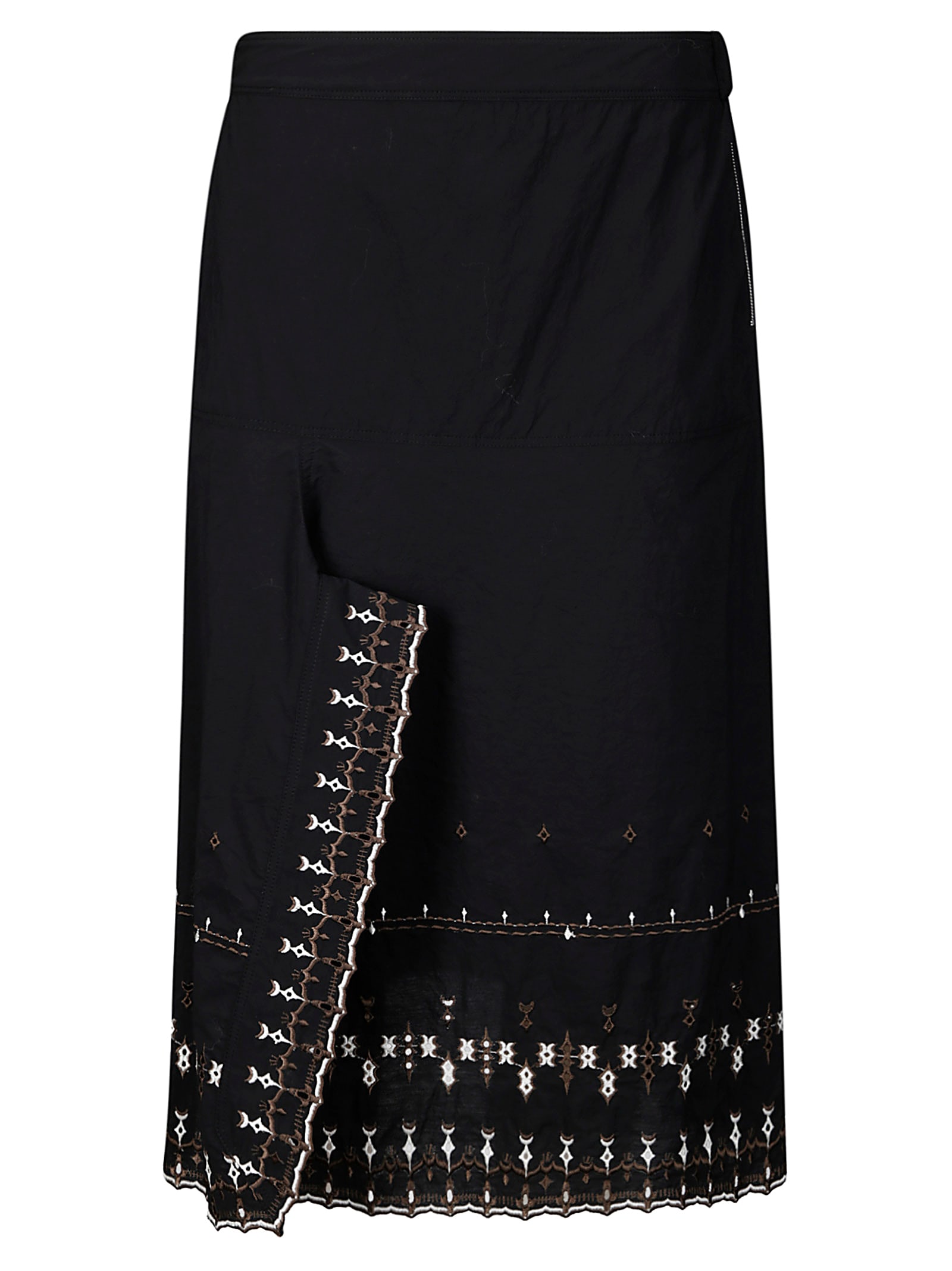 Embroidered Skirt With Slit