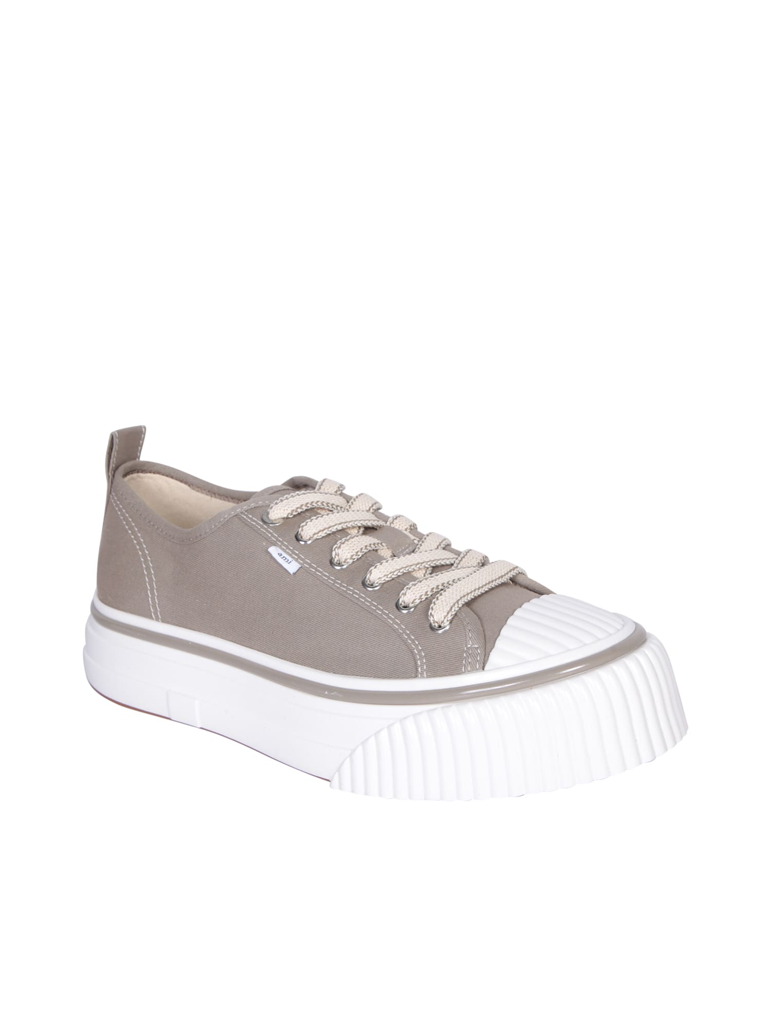 Shop Ami Alexandre Mattiussi Sneakers Low Top 1980 In Beige