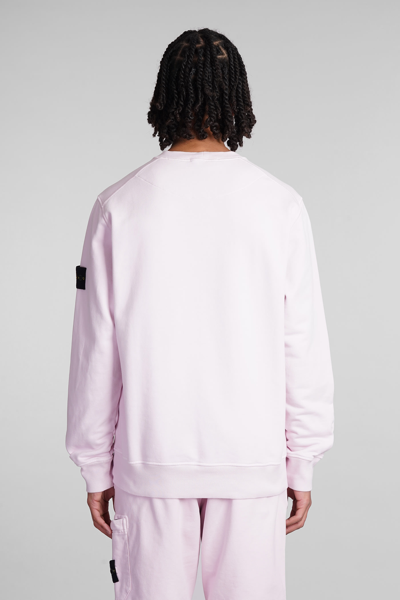 Shop Stone Island Sweatshirt In Rose-pink Cotton