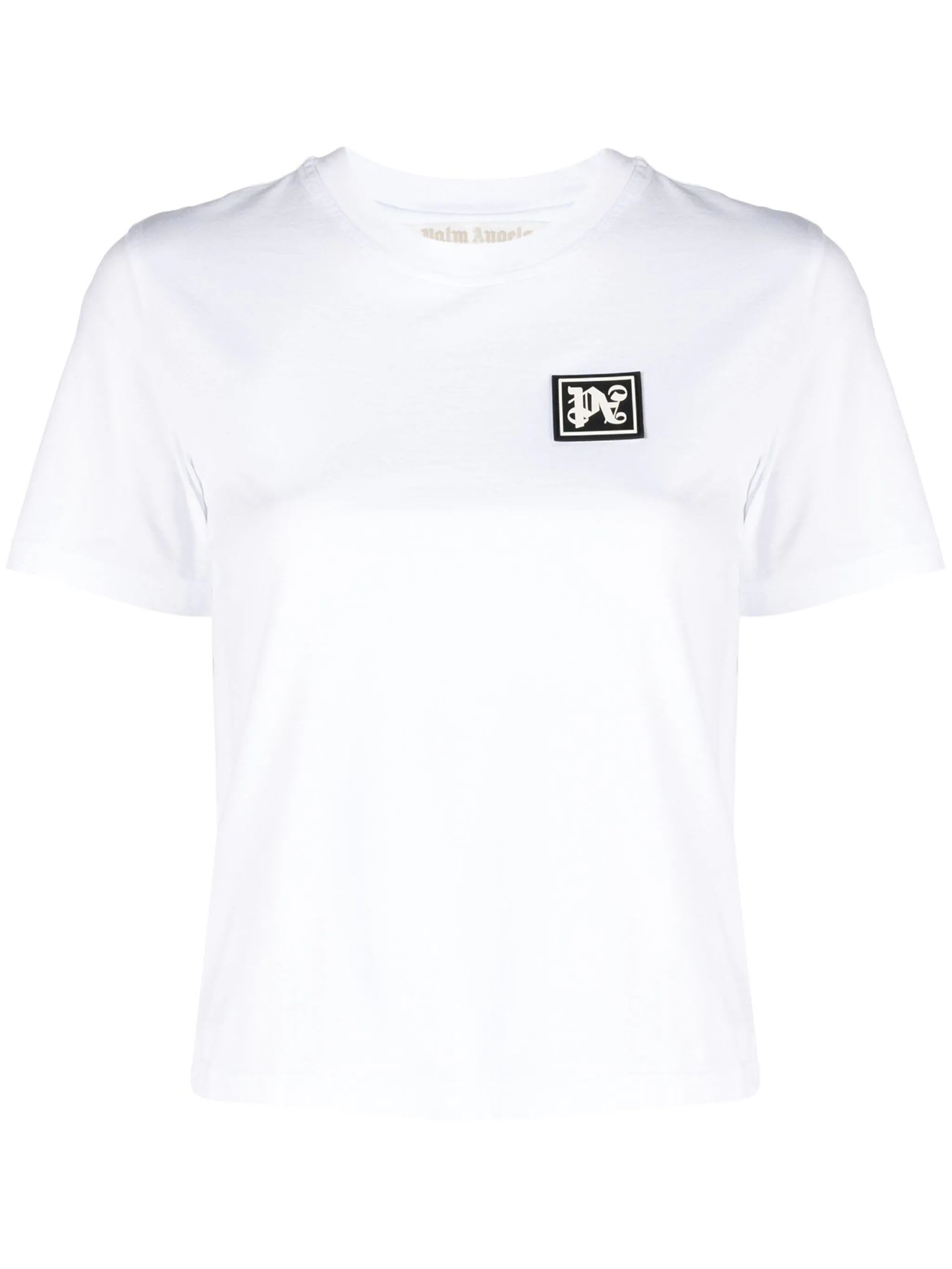Shop Palm Angels White Cotton T-shirt
