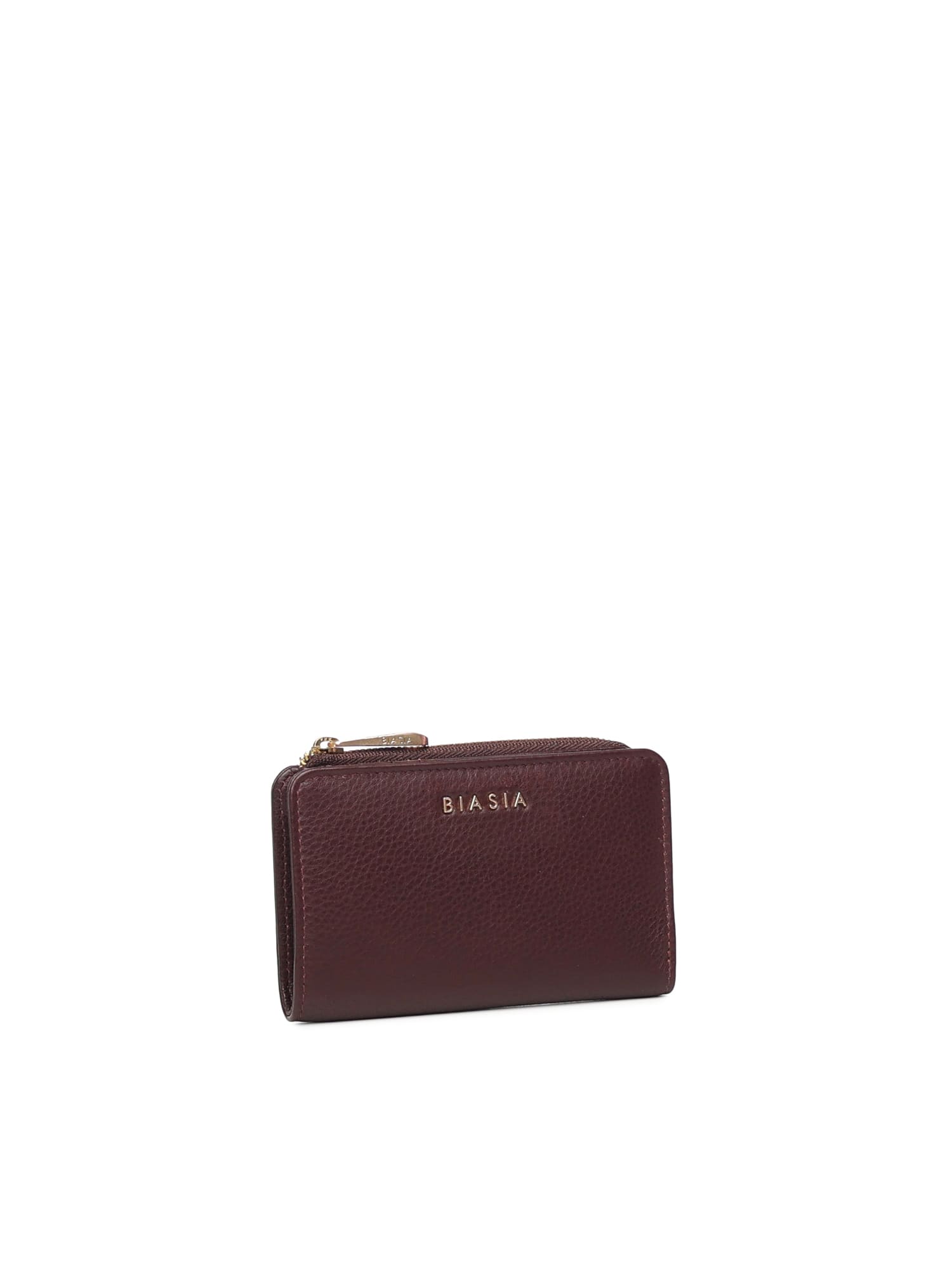 Biasia Leather Wallet With Logo In Brown