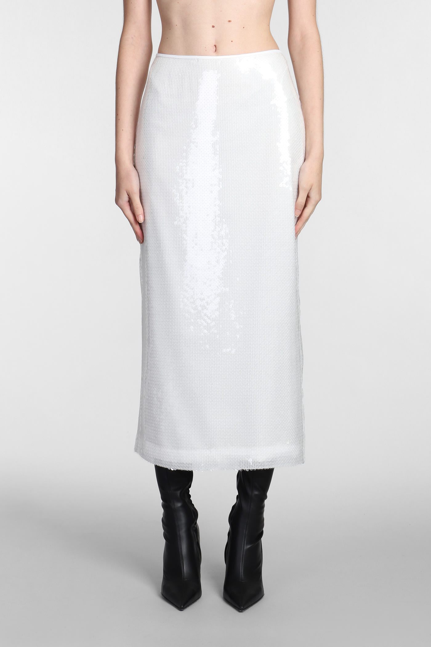 Skirt In White Polyester