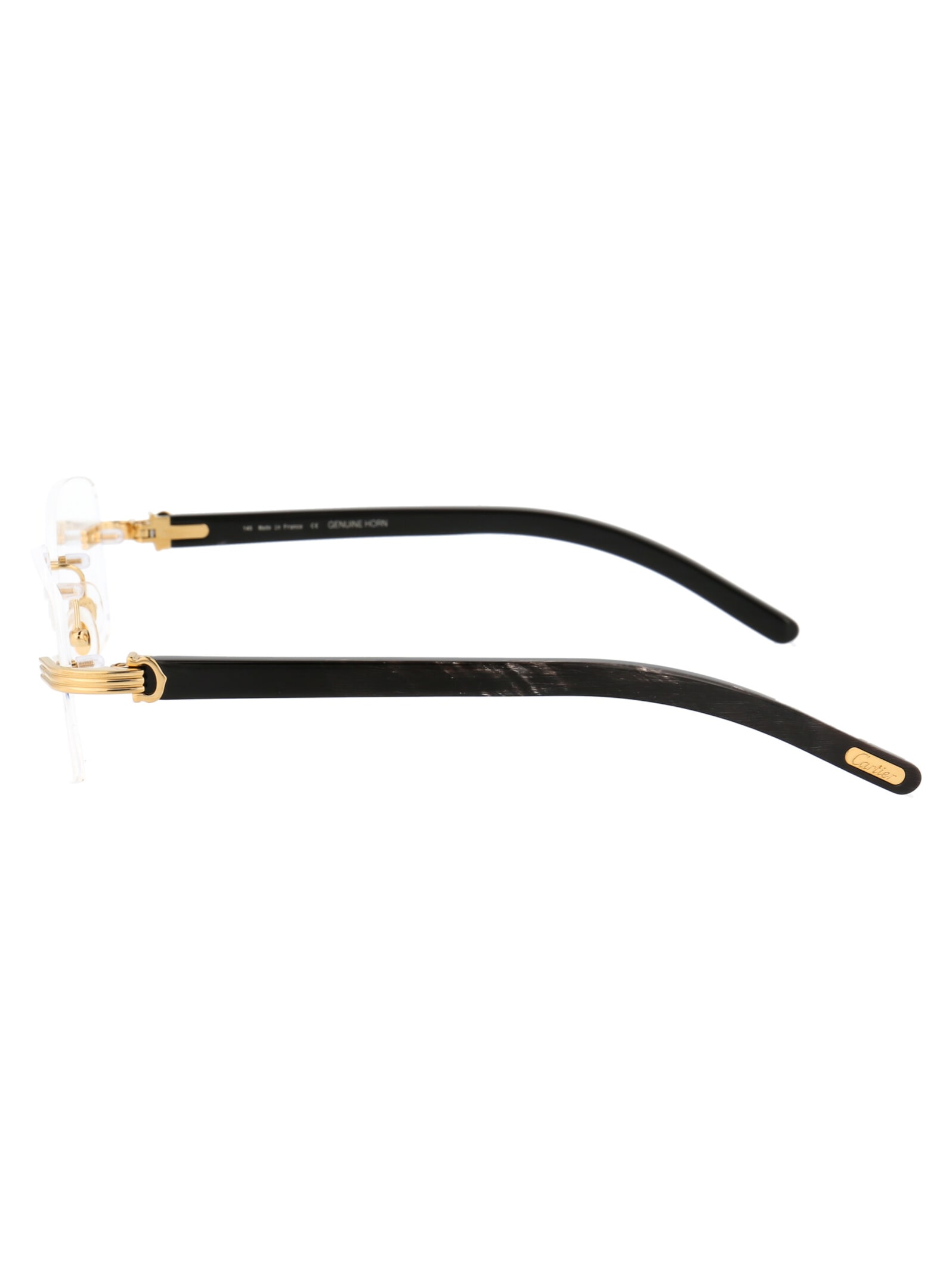 Shop Cartier Ct0286o Glasses In 001 Gold Black Transparent