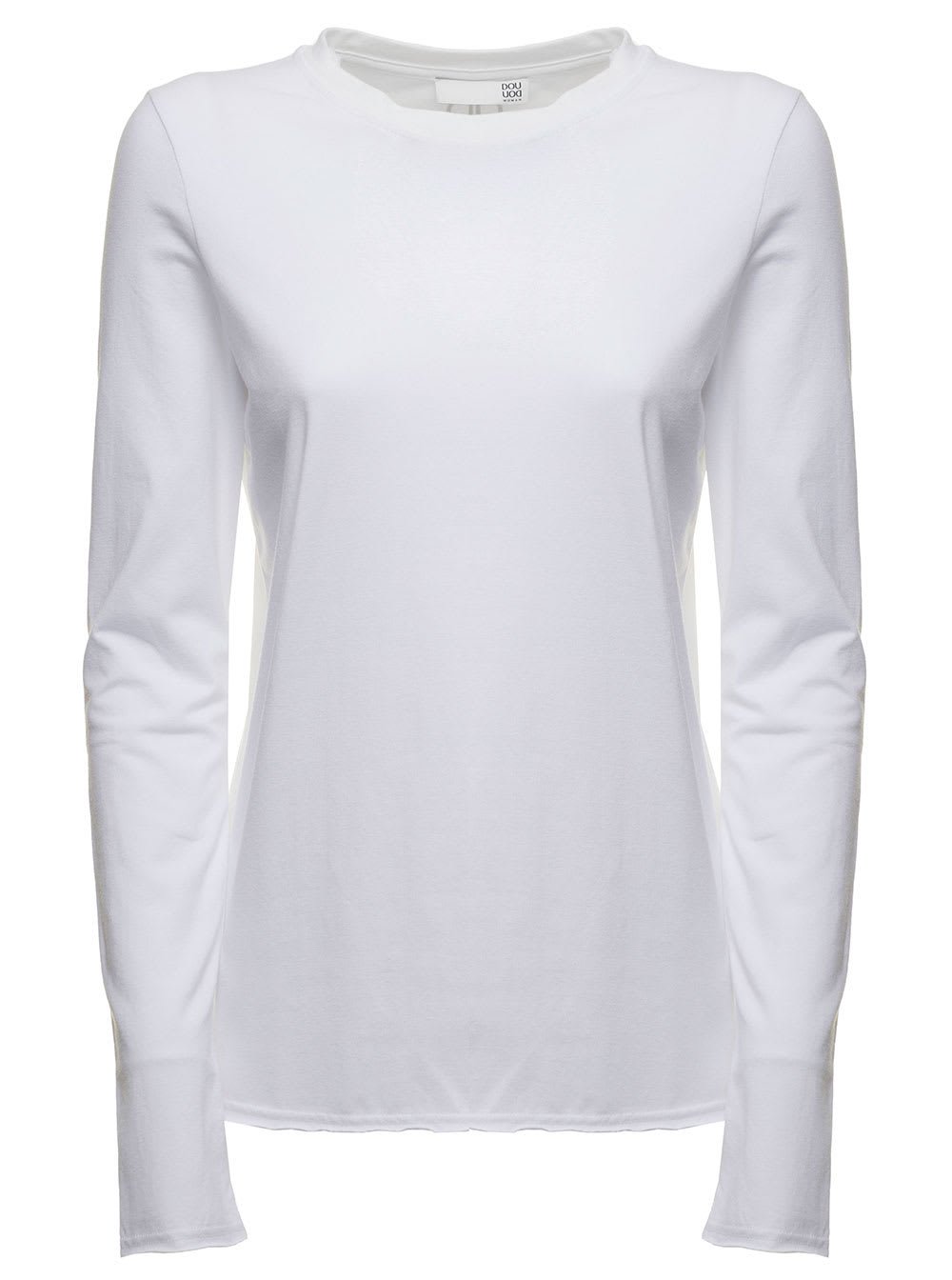 Douuod Womans White Cotton Long Sleeve T-shirt