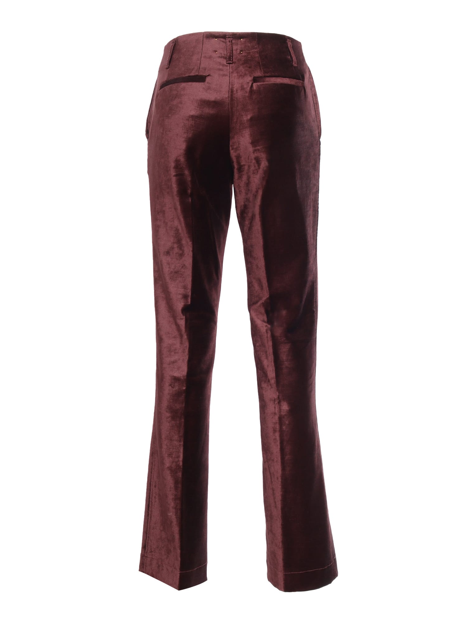 FORTE FORTE TRUMPET PANTS IN COTTON AND VISCOSE STRETCH VELVET 