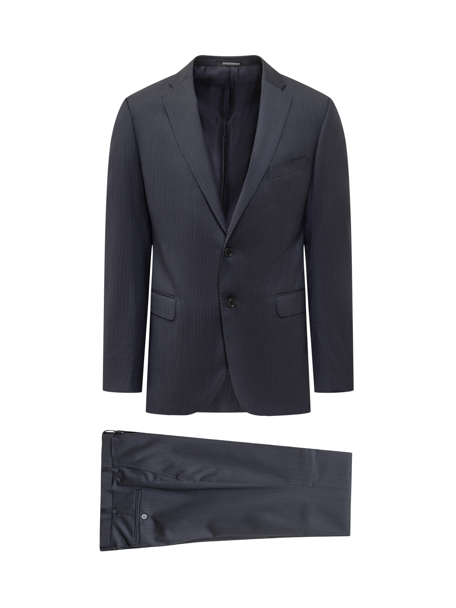 Shop Emporio Armani Two Pieces Suit In Blu Acciaio