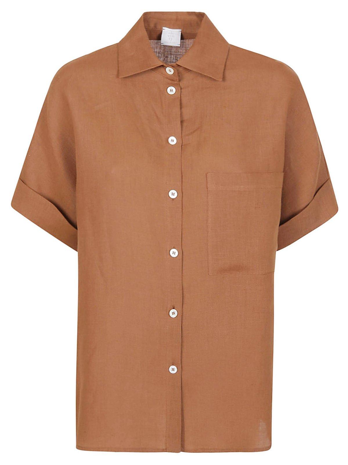 Shop Eleventy Short-sleeved Button-up Shirt
