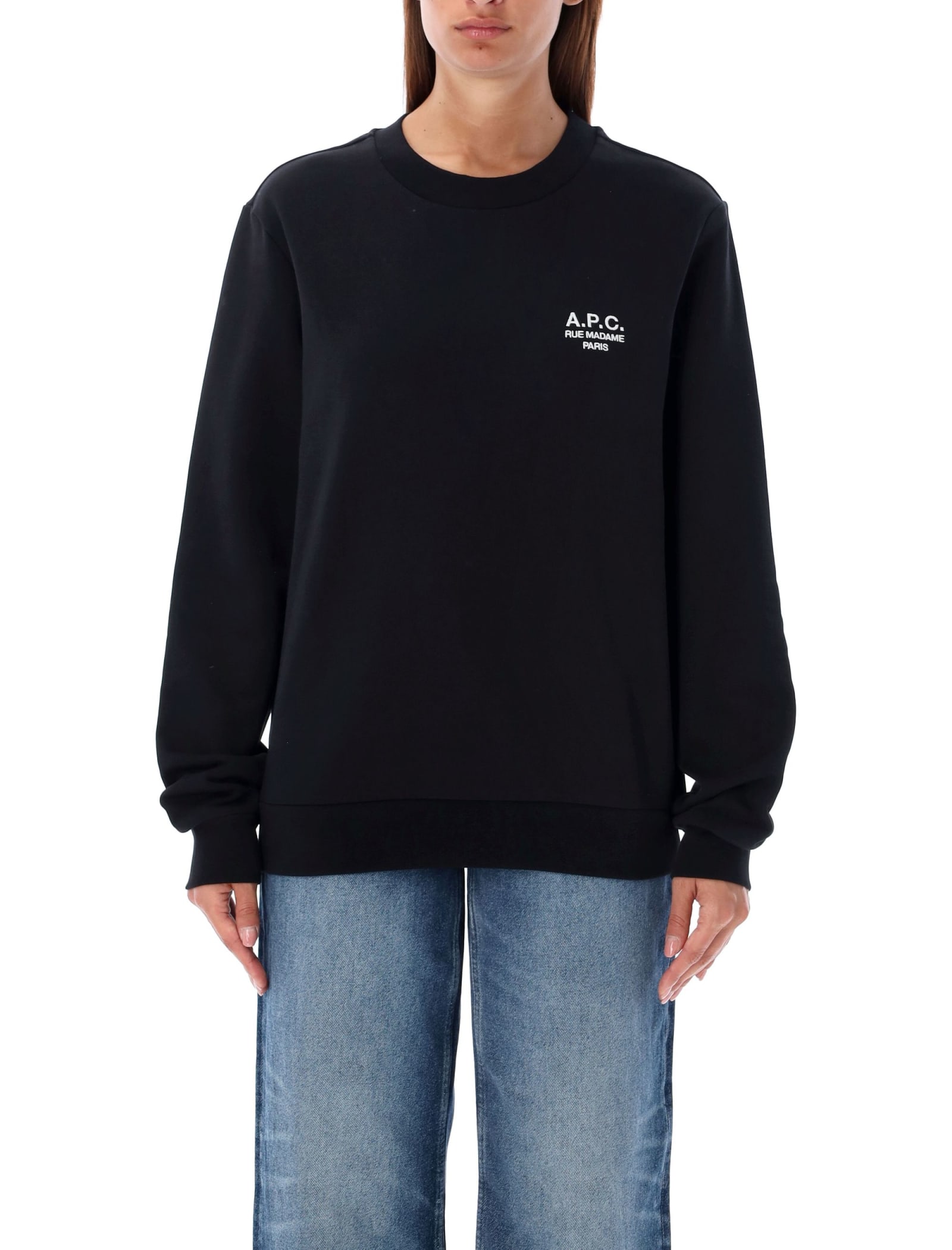 Shop Apc Rue Madame Sweatshirt In Noir/blanc