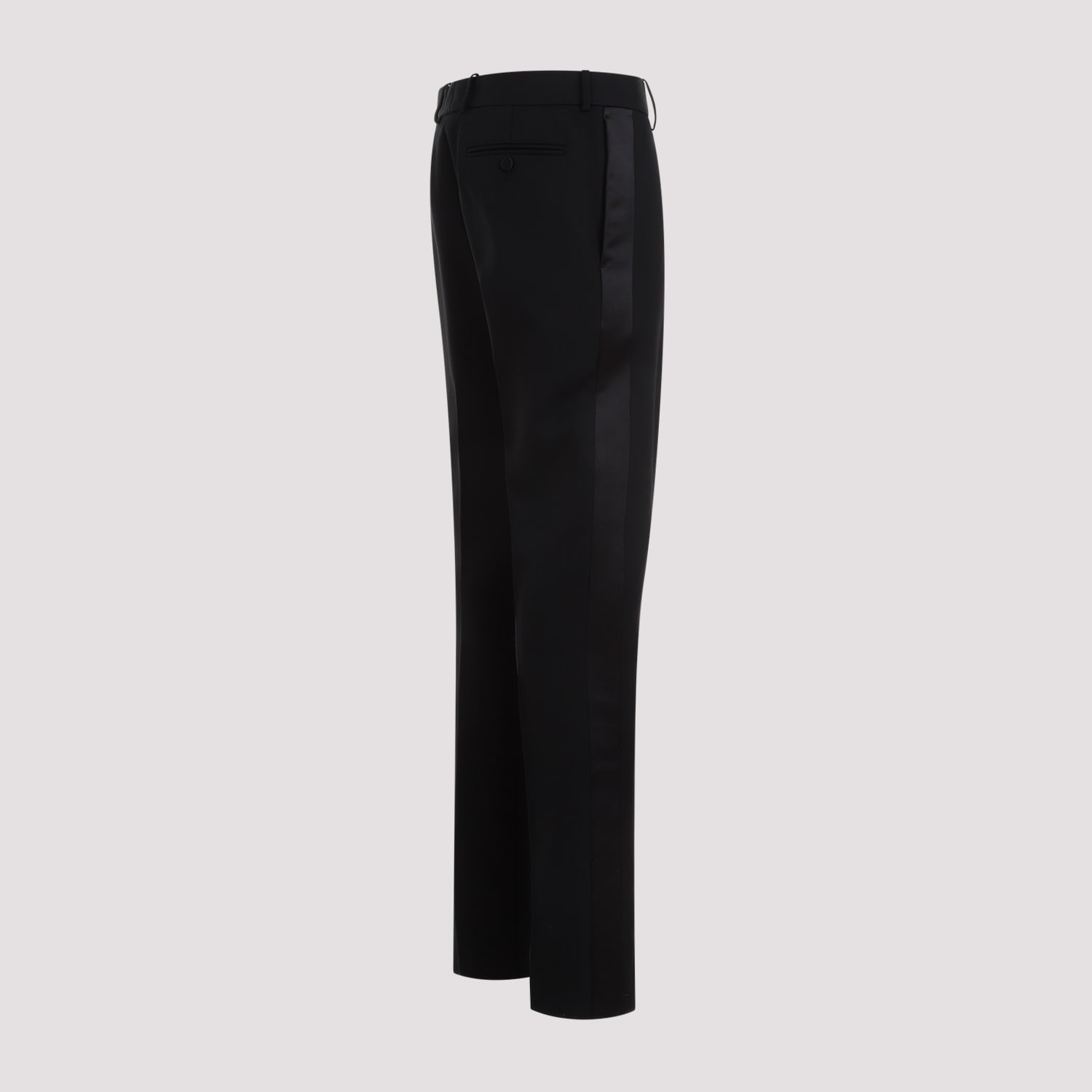 Shop Alexander Mcqueen Wool Cigarette Pants In Black