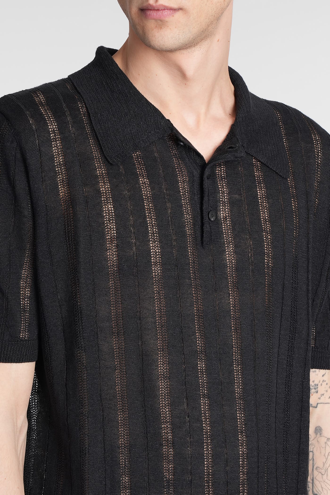 Roberto Collina Polo Shirt Men Color Black In Black