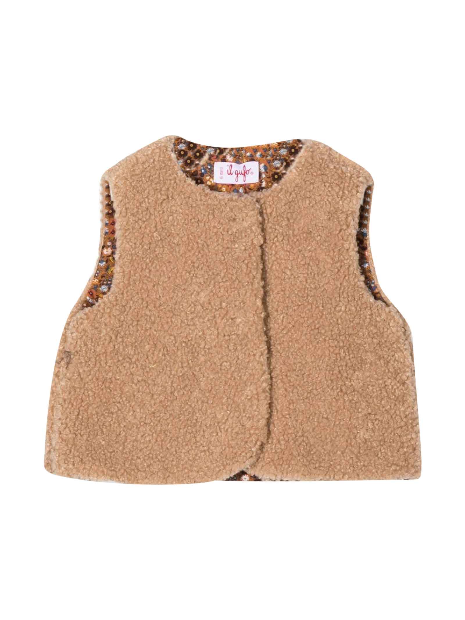 IL GUFO BROWN VEST BABY UNISEX