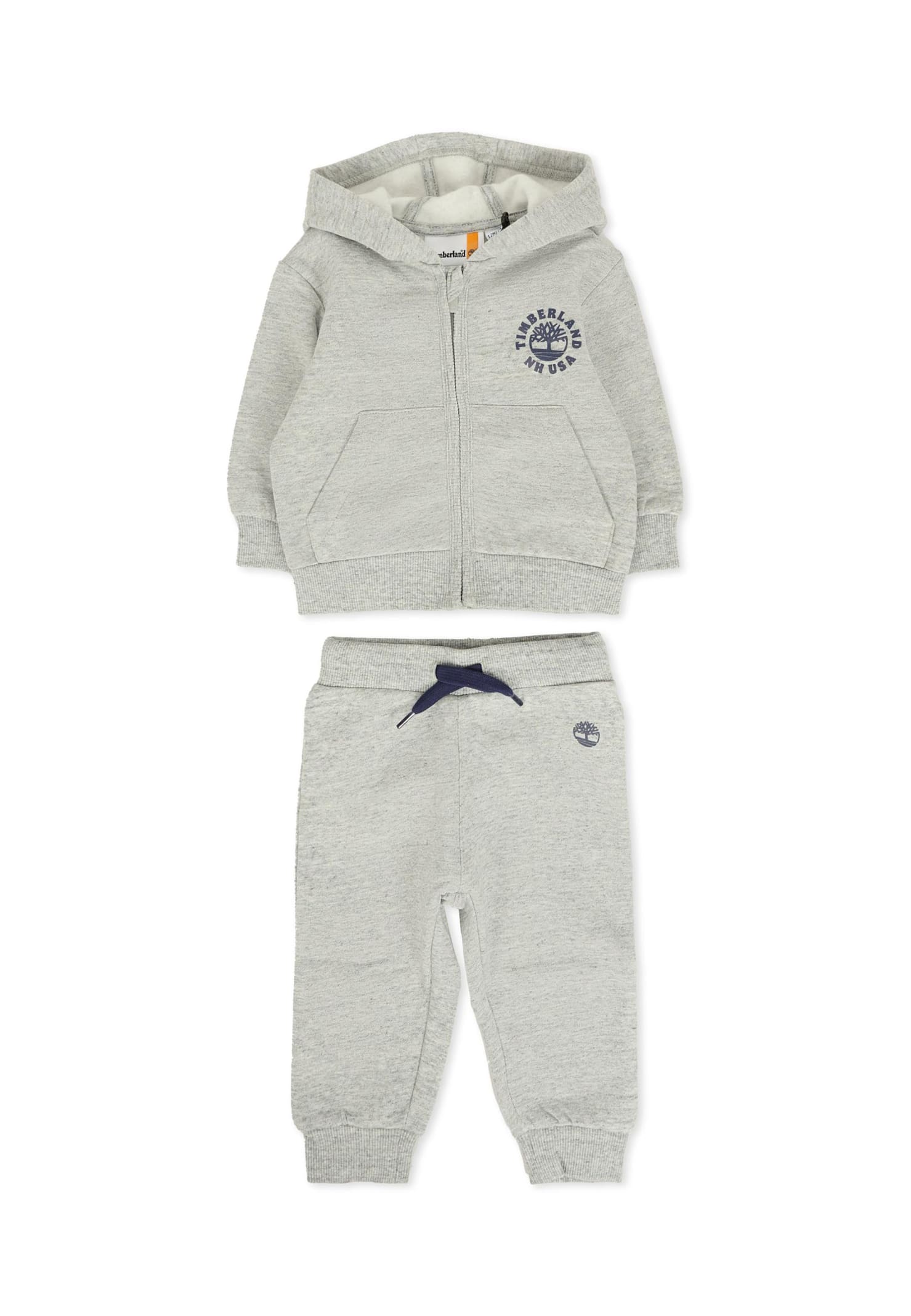 Timberland Grey Suit For Baby Boy For Logo In Gray