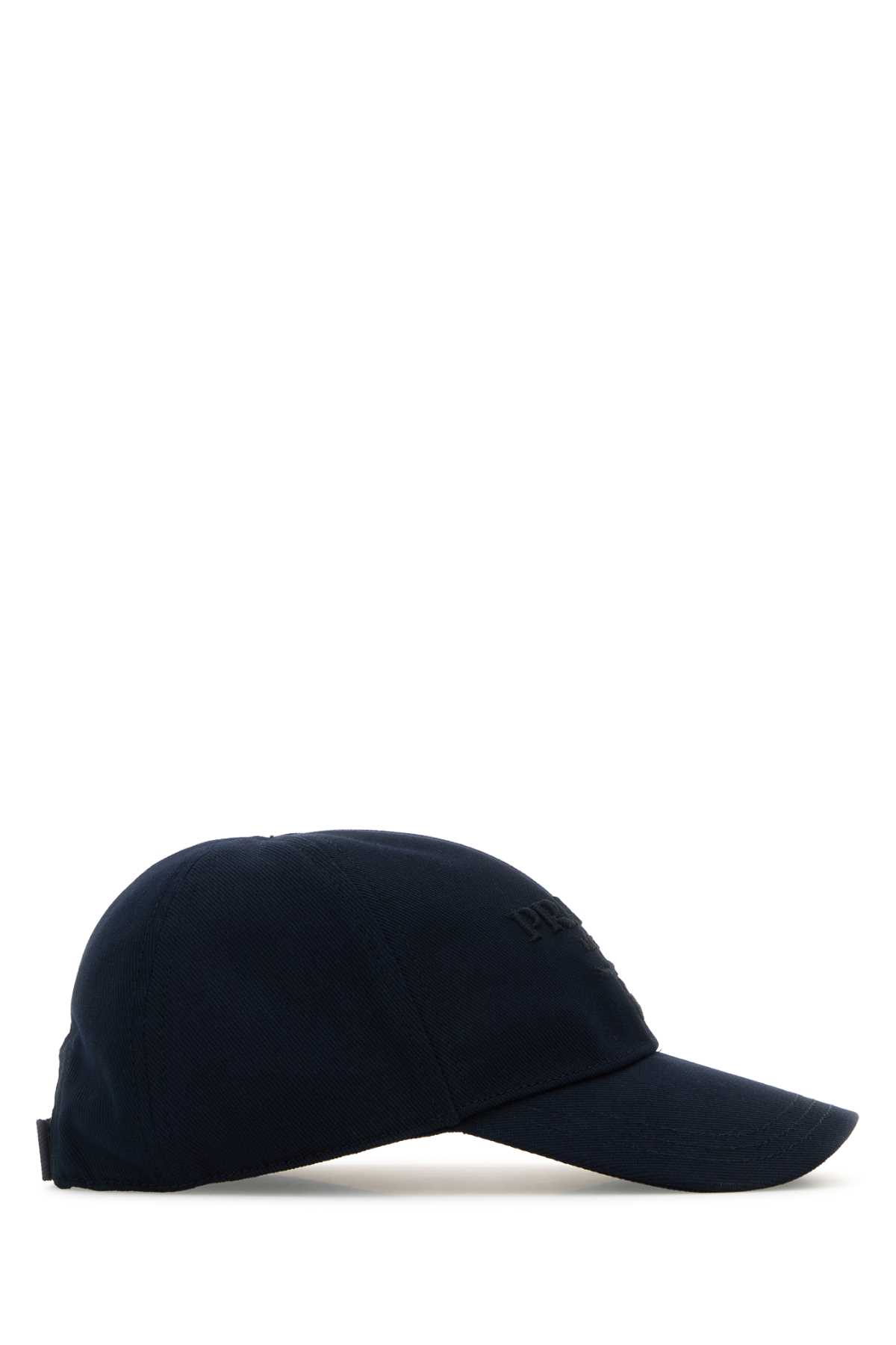Prada Men Navy Blue Drill Baseball Cap In Blue