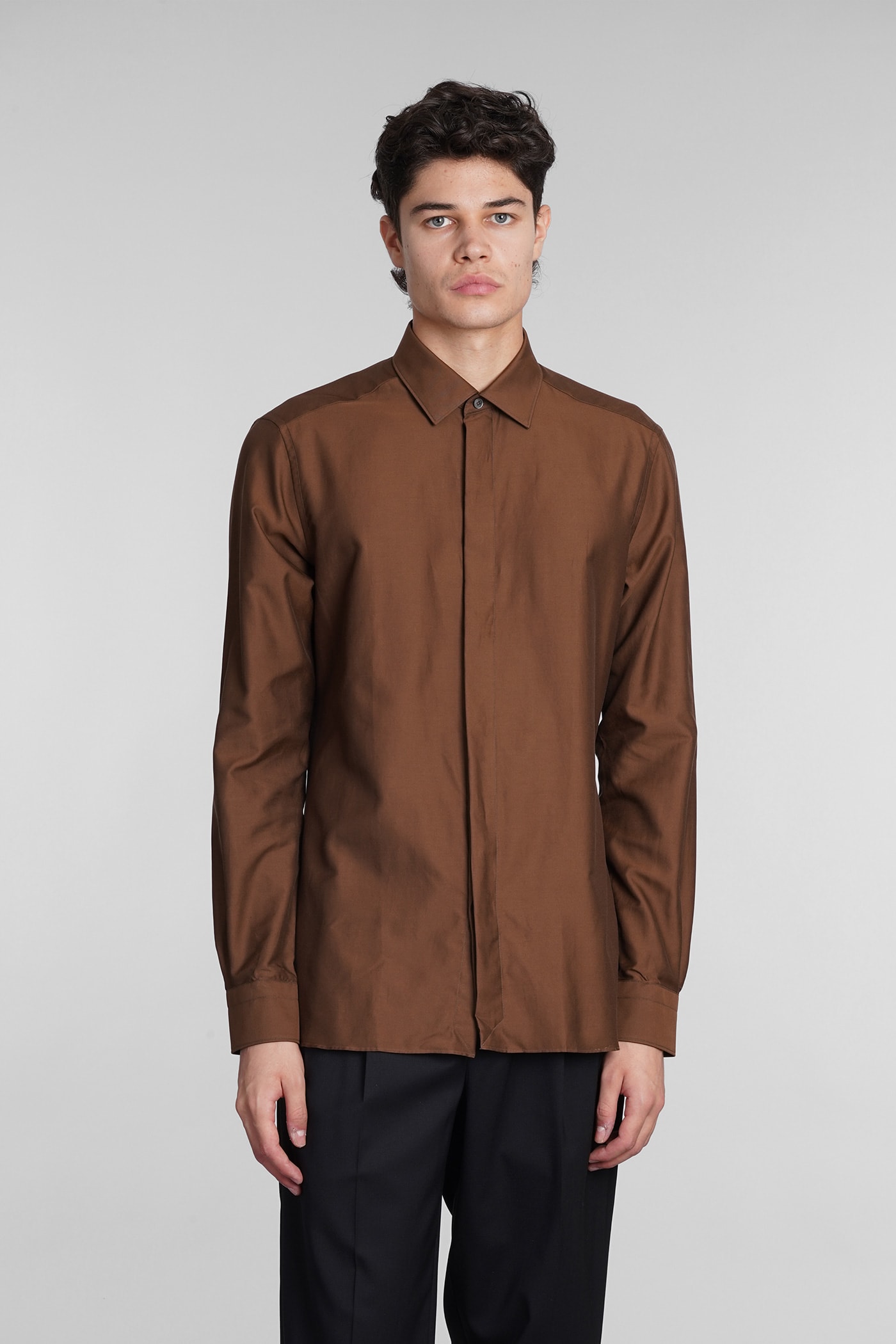 Ermenegildo Zegna Shirt In Brown Cotton