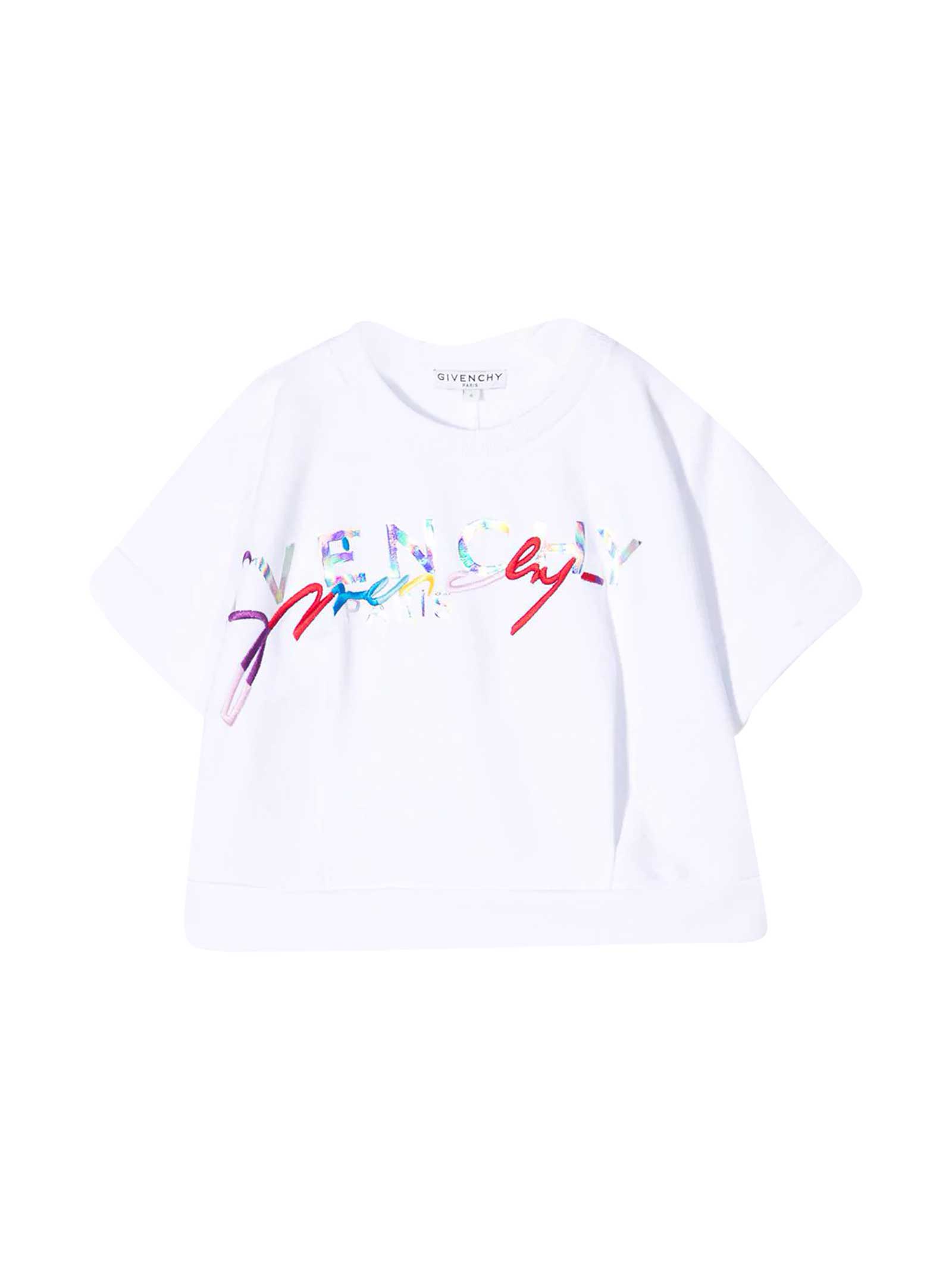 Givenchy Kids' T-shirt With Print In Bianco